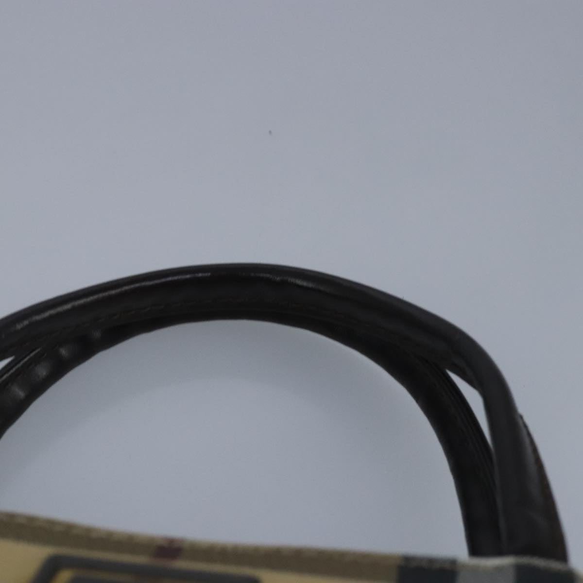 BURBERRY Nova Check Hand Bag PVC Beige Auth bs20152