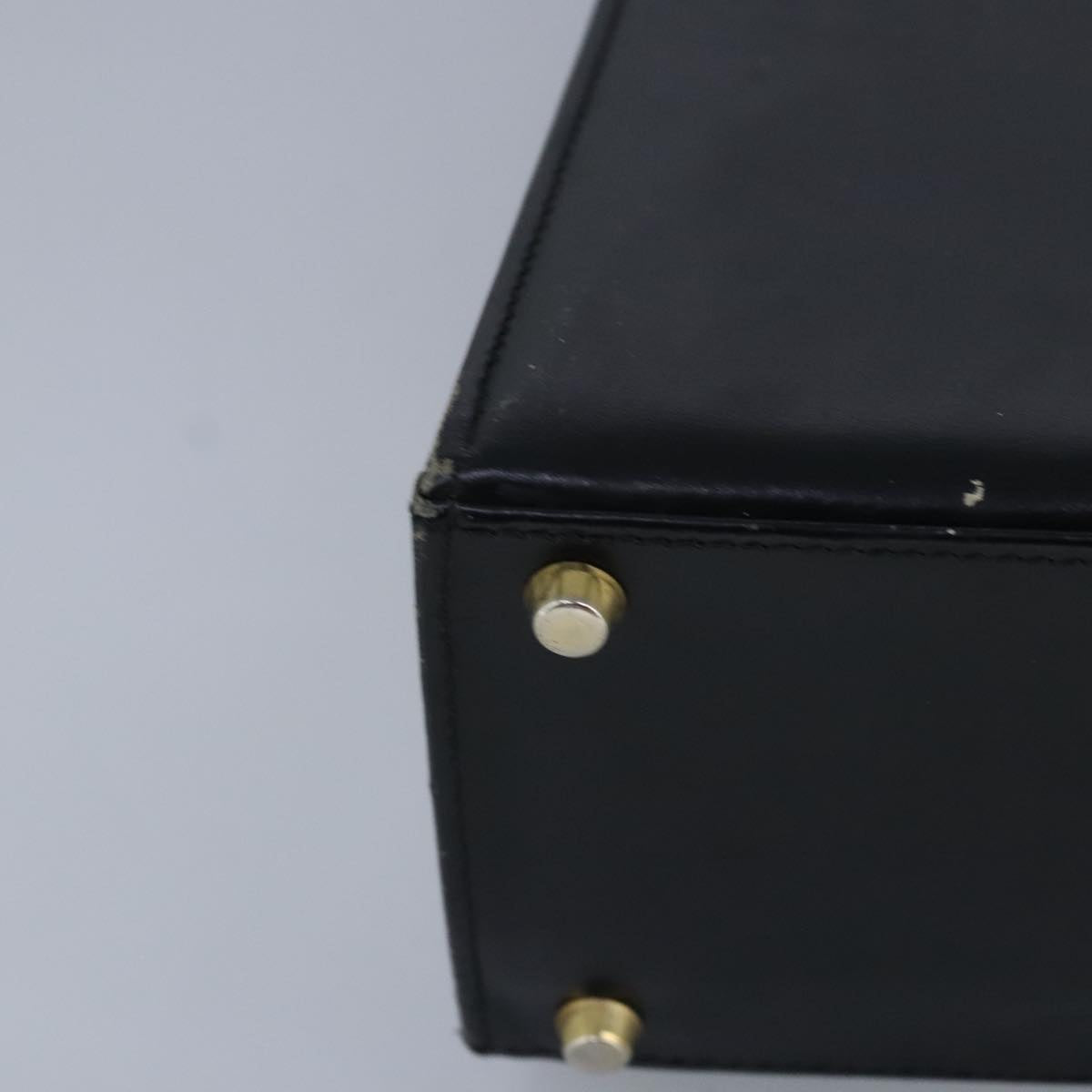 Gianni Versace Shoulder Bag Leather Black Gold Auth bs20156