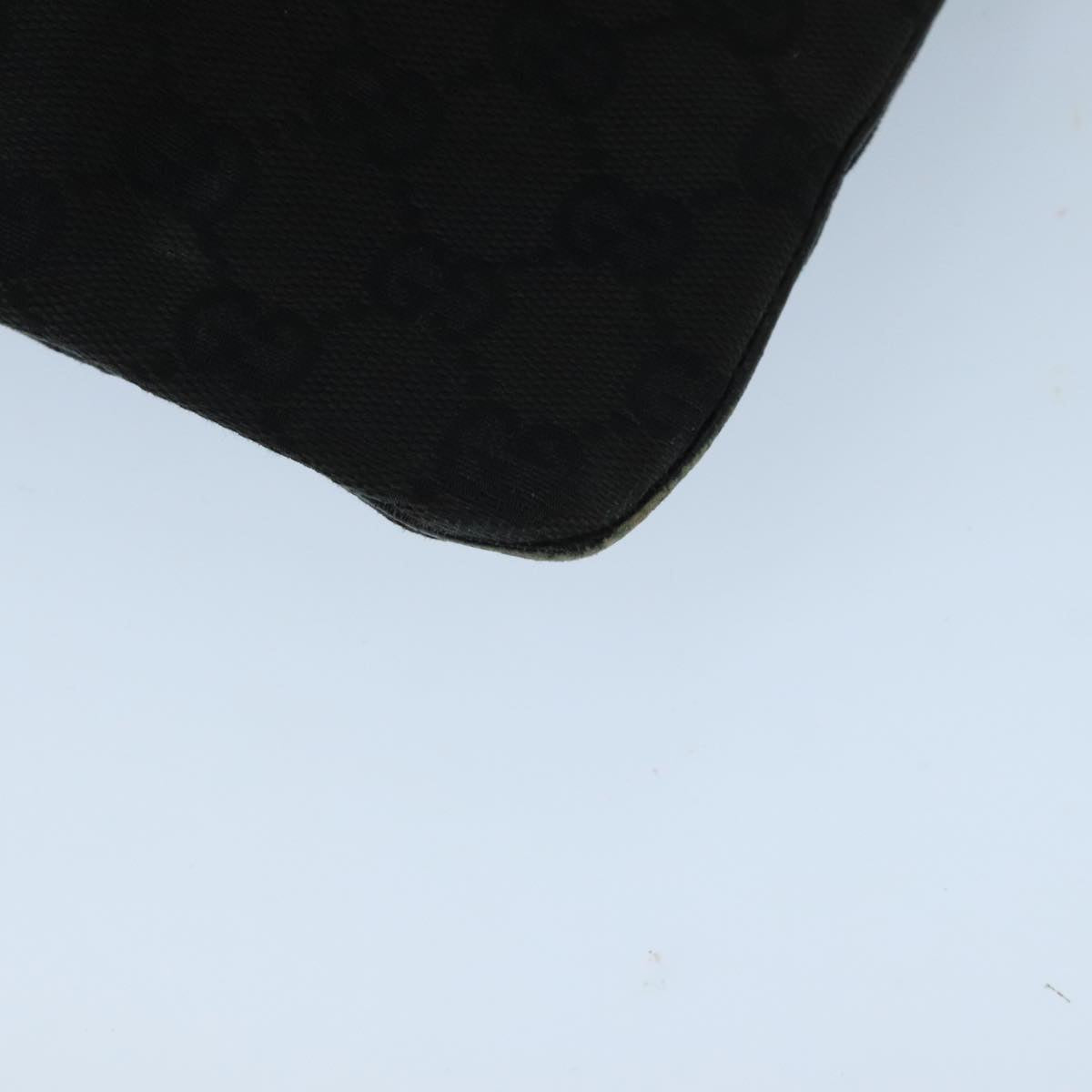 GUCCI GG Canvas Shoulder Bag Black Silver 113013 Auth bs20185