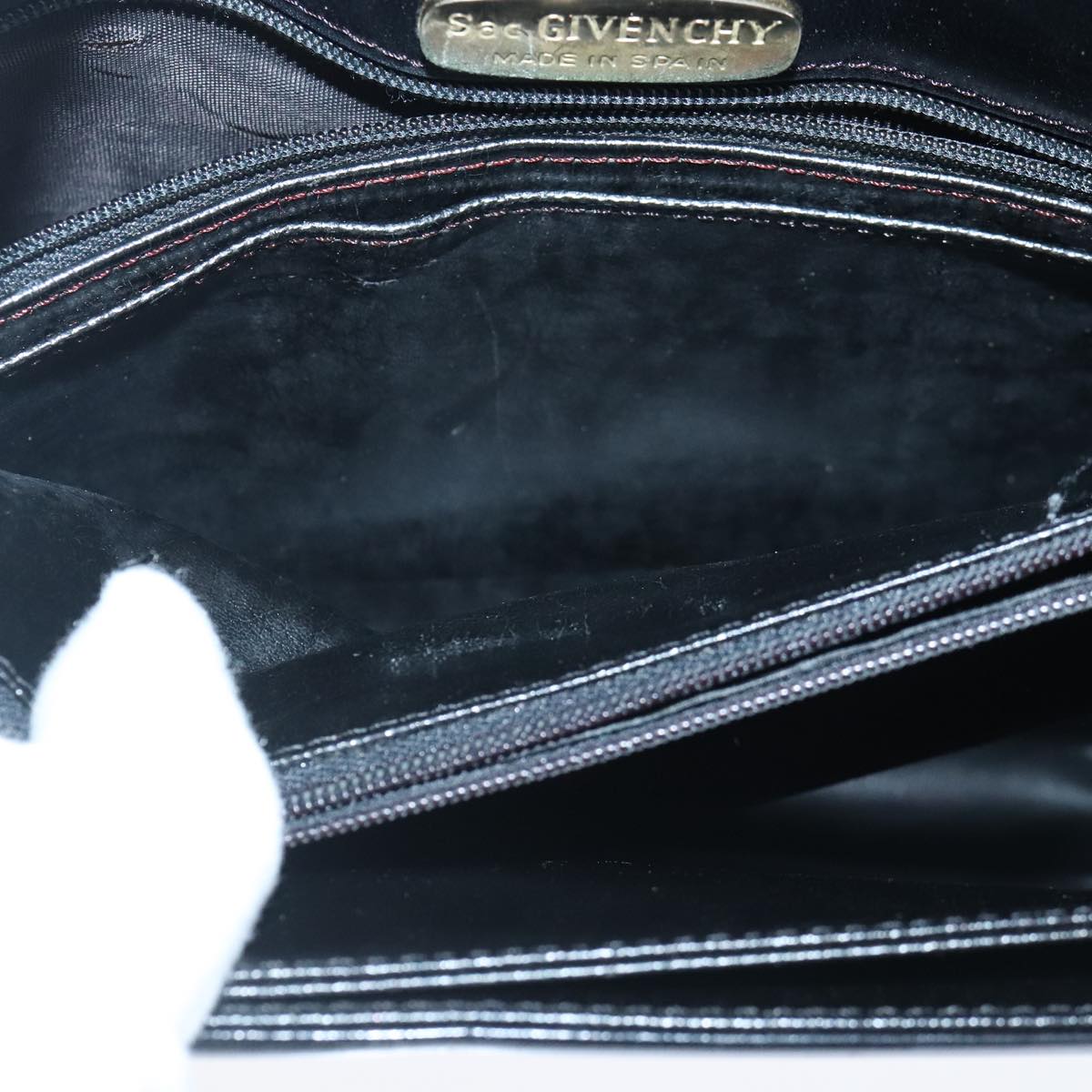 GIVENCHY Shoulder Bag Leather Black Auth bs20247