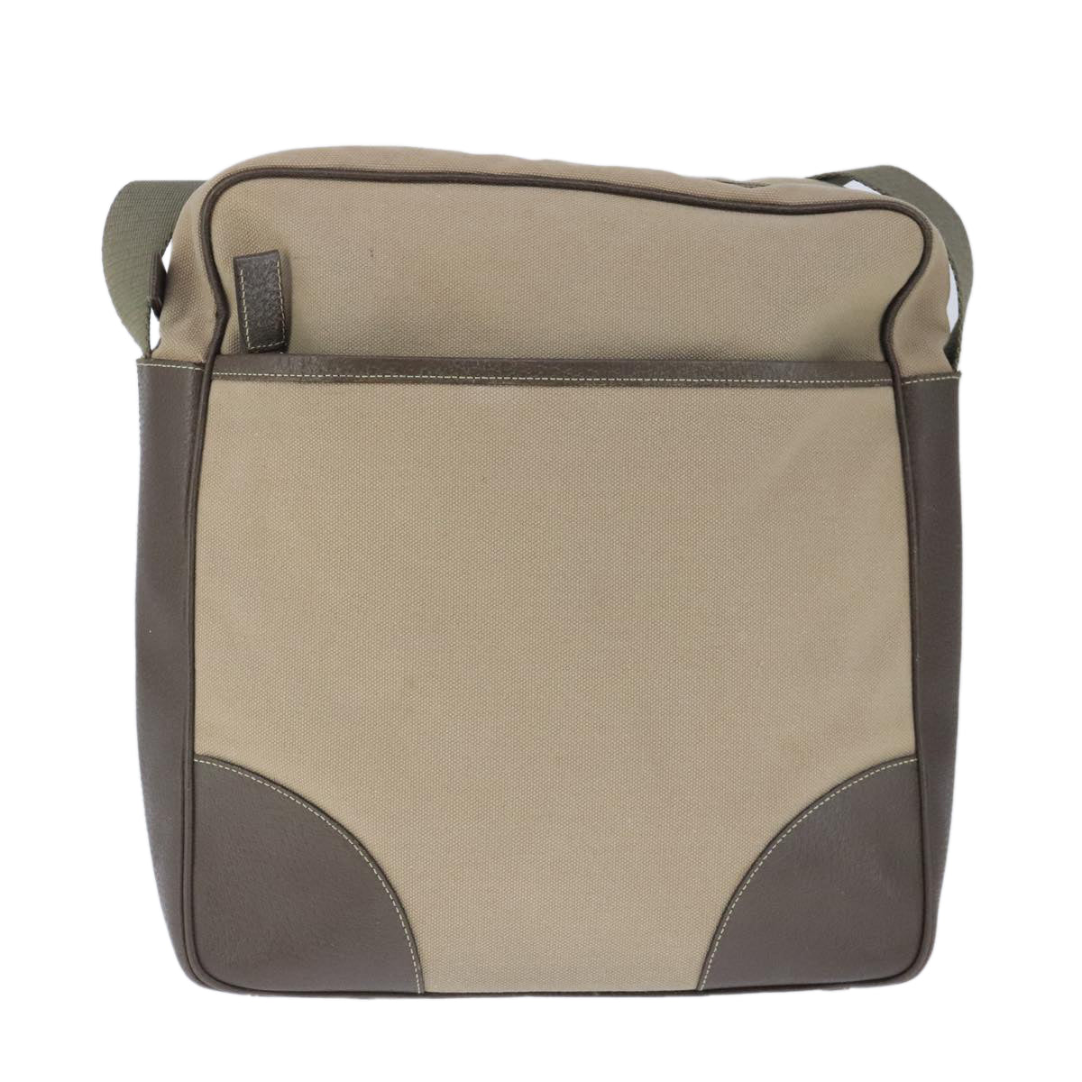 PRADA Shoulder Bag Canvas Beige Auth bs20266