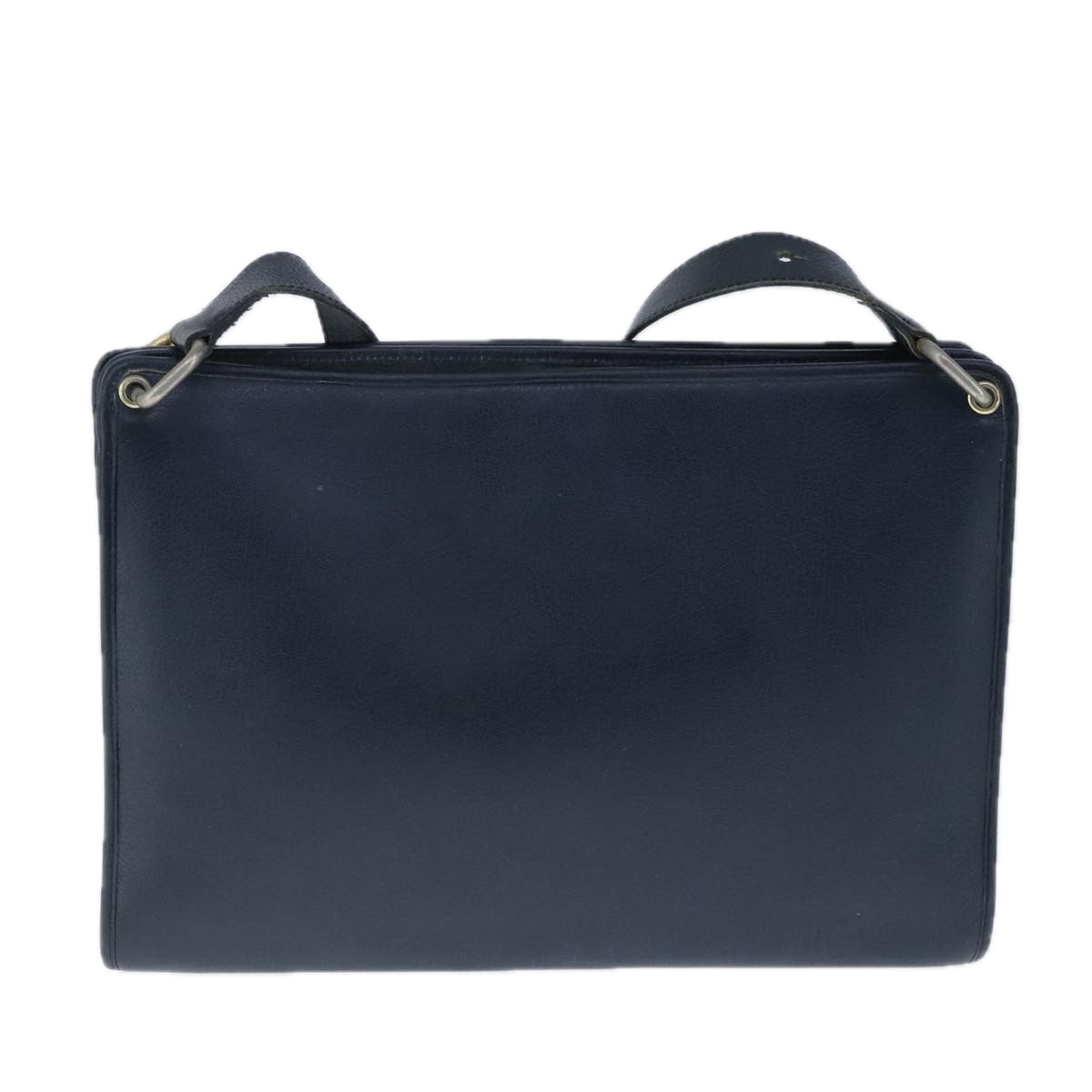 Christian Dior Shoulder Bag Leather Navy Auth bs20340