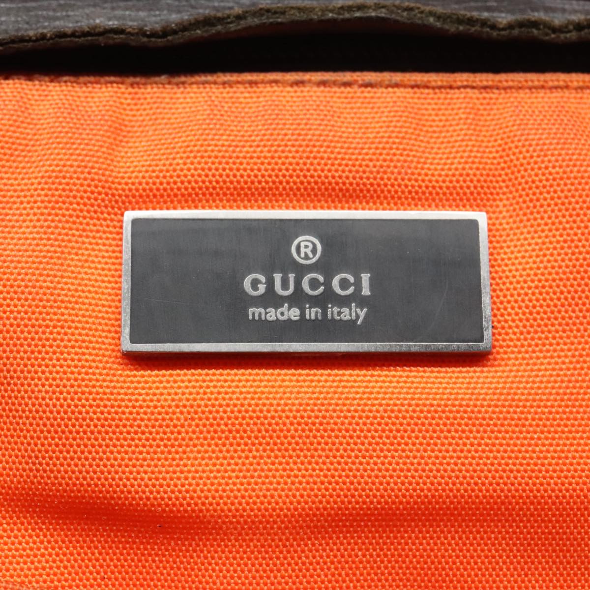 GUCCI Shoulder Bag Nylon Orange 019 0335 Auth bs20346