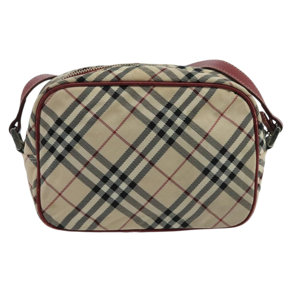 BURBERRY Nova Check Blue Label Shoulder Bag Nylon Beige Auth bs20351