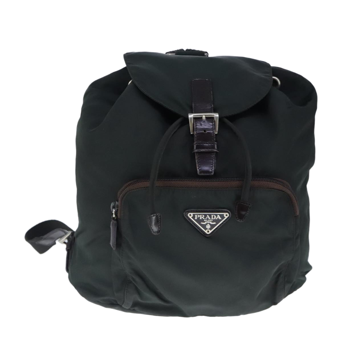 PRADA Backpack Nylon Khaki Auth bs20359