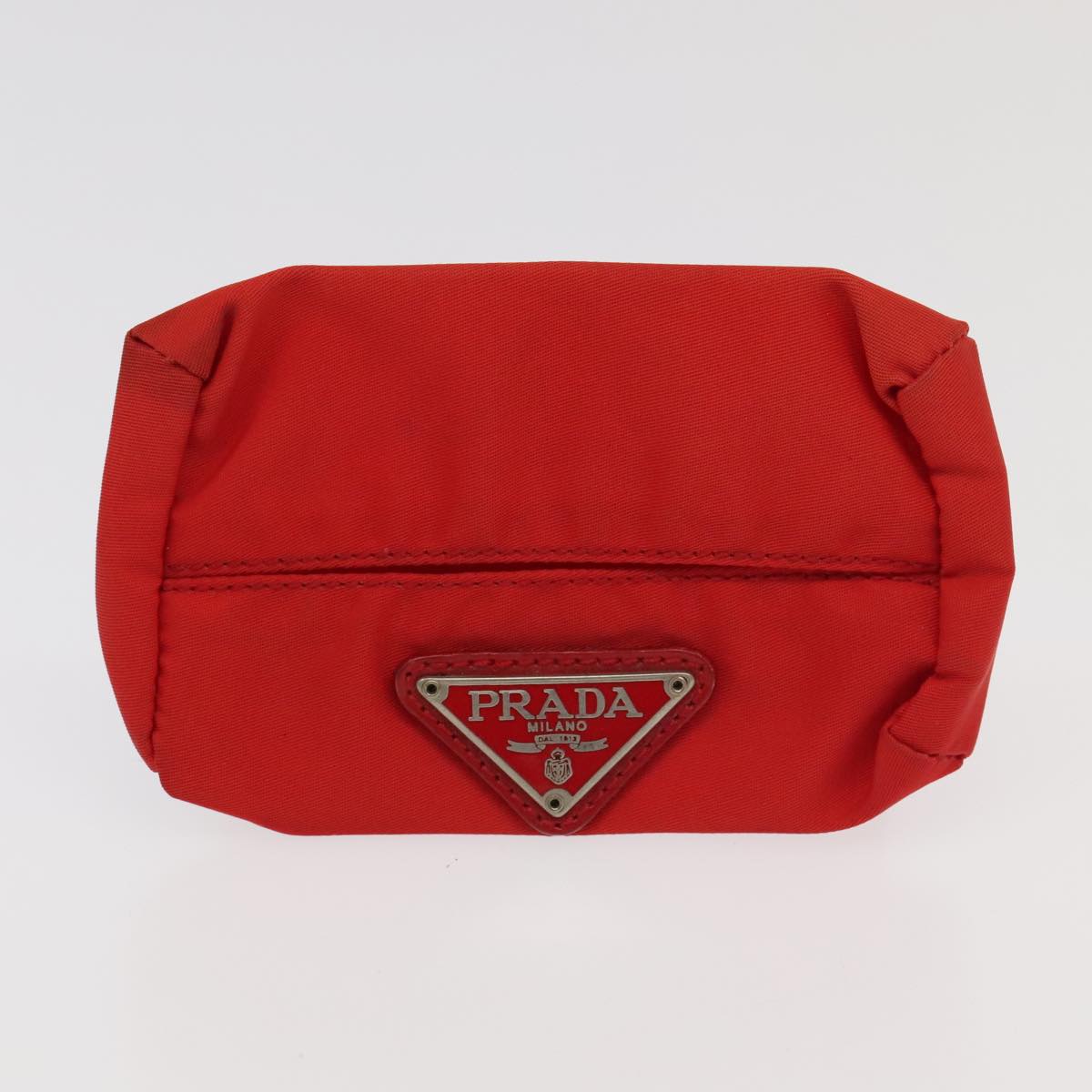 PRADA Pouch Nylon Silk 5Set Red Black white Auth bs20380