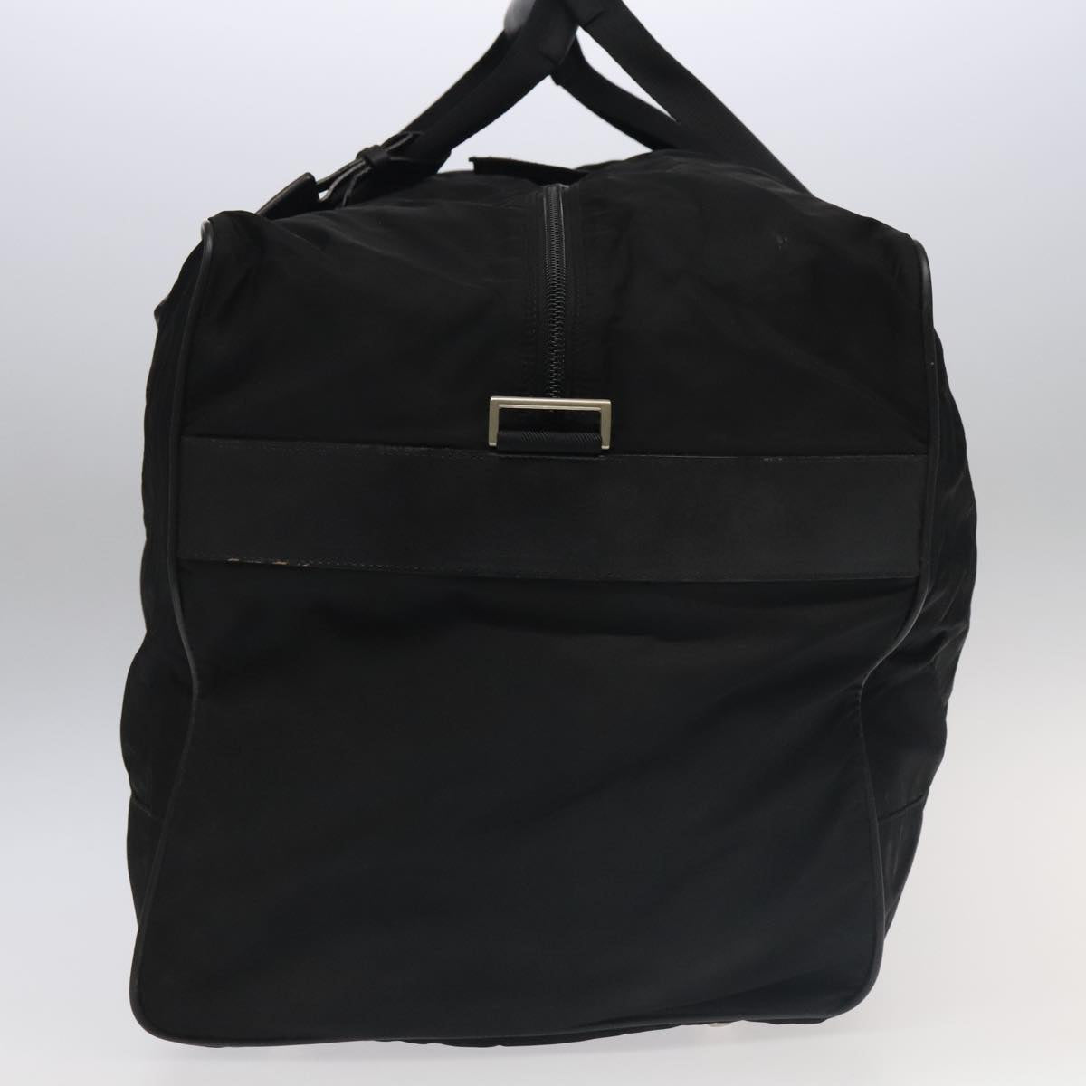 PRADA Boston Bag Nylon Black Silver Auth bs20430