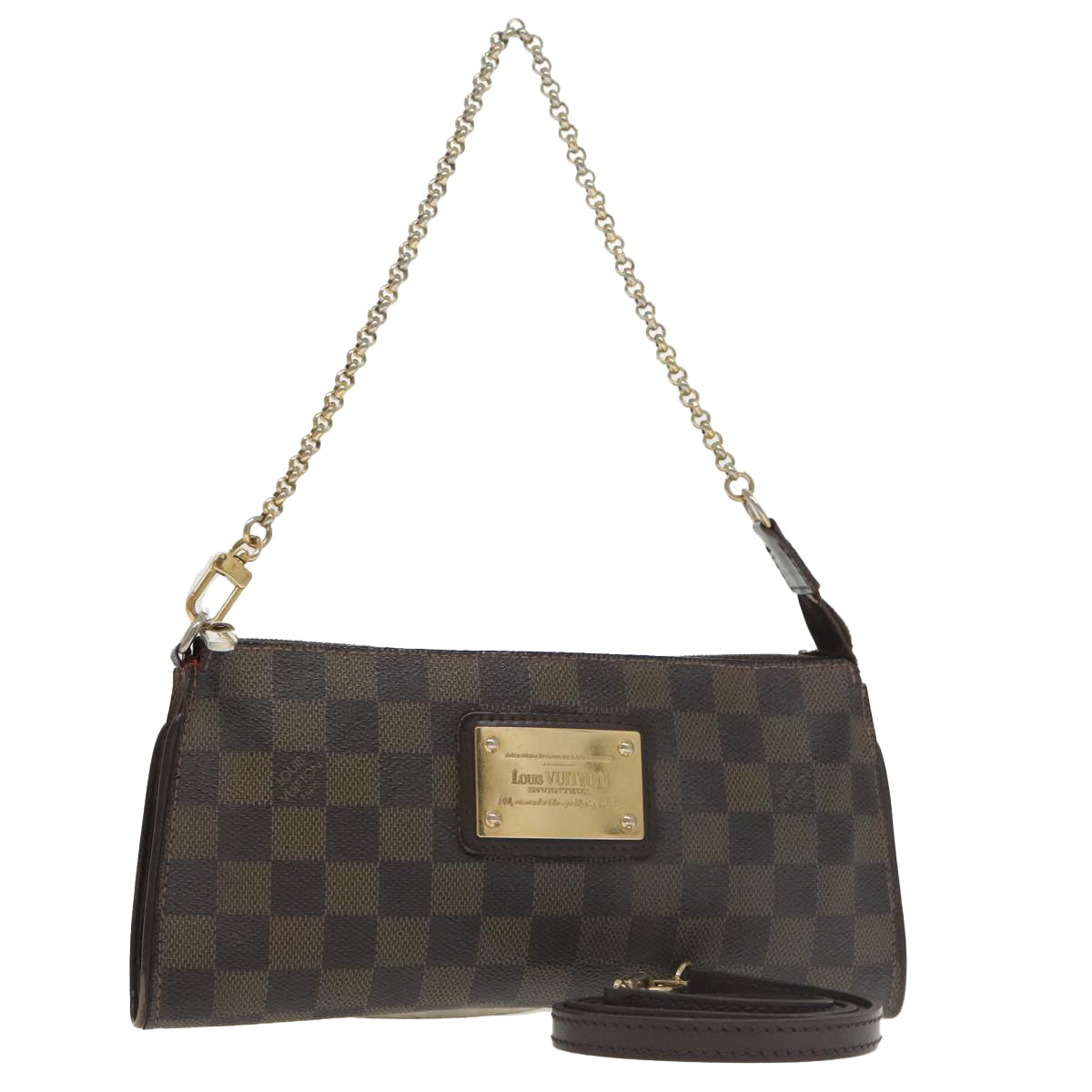 LOUIS VUITTON Damier Ebene Eva Shoulder Bag 2way N55213 LV Auth bs20511