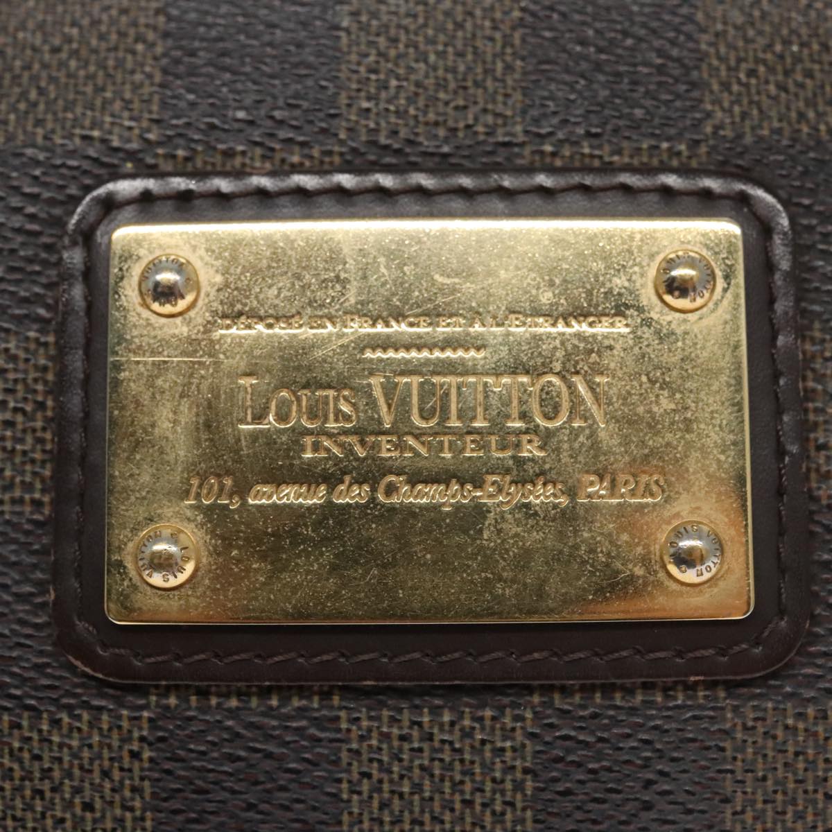 LOUIS VUITTON Damier Ebene Eva Shoulder Bag 2way N55213 LV Auth bs20511