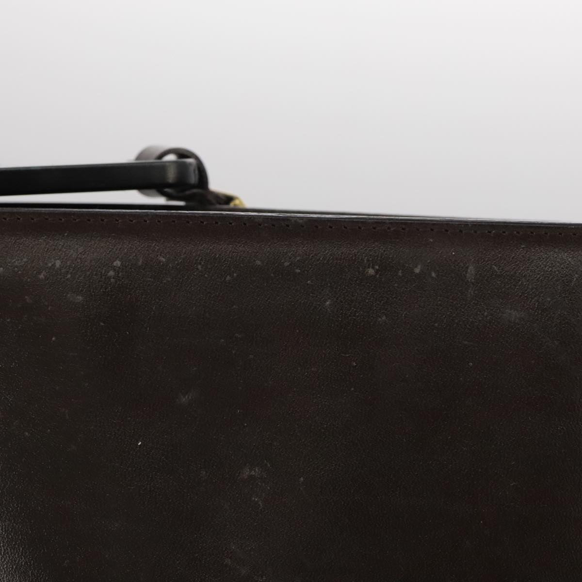 GUCCI Shoulder Bag Nylon Brown Gold Auth bs20545
