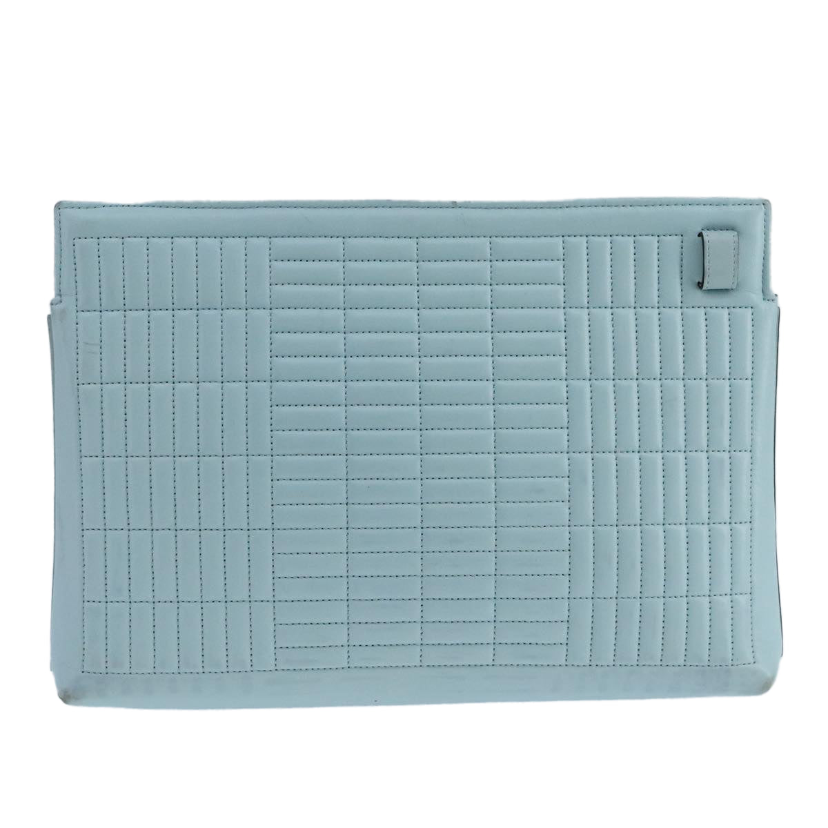 LOEWE Anagram Clutch Bag Leather Light Blue Auth bs20557