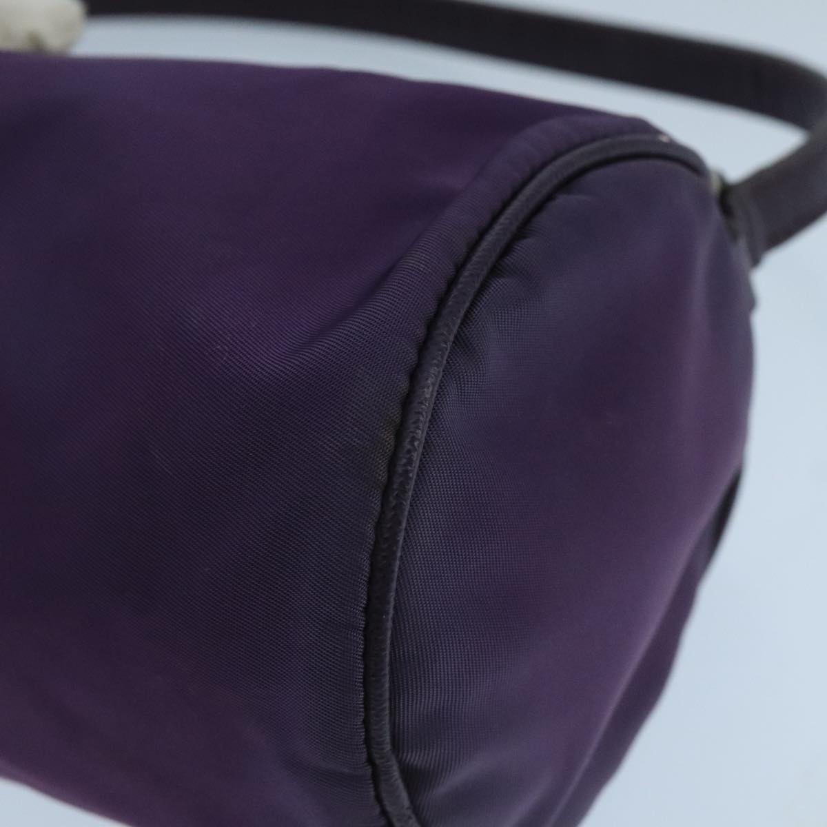 PRADA Accessory Pouch Nylon Purple Silver Auth bs20664