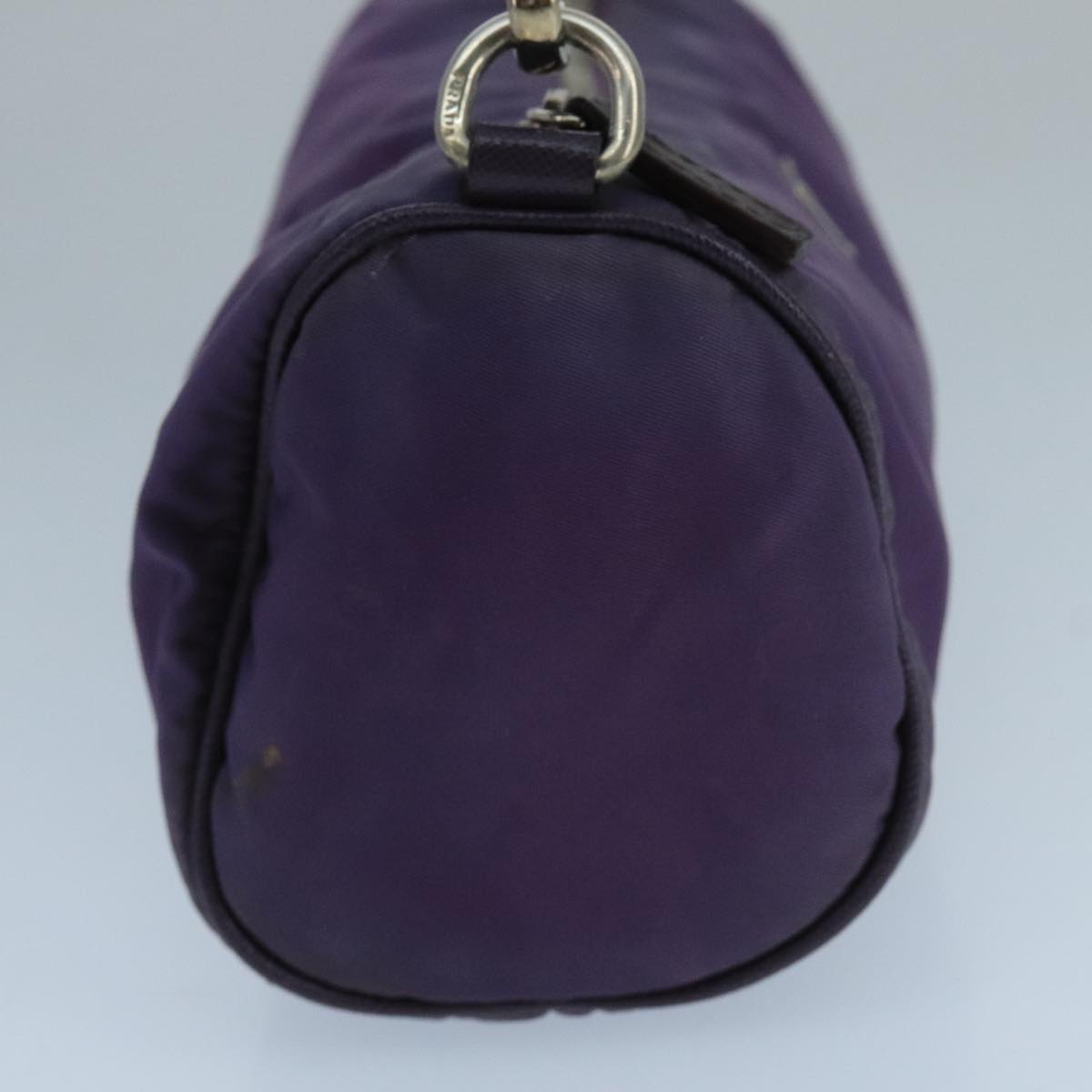 PRADA Accessory Pouch Nylon Purple Silver Auth bs20664