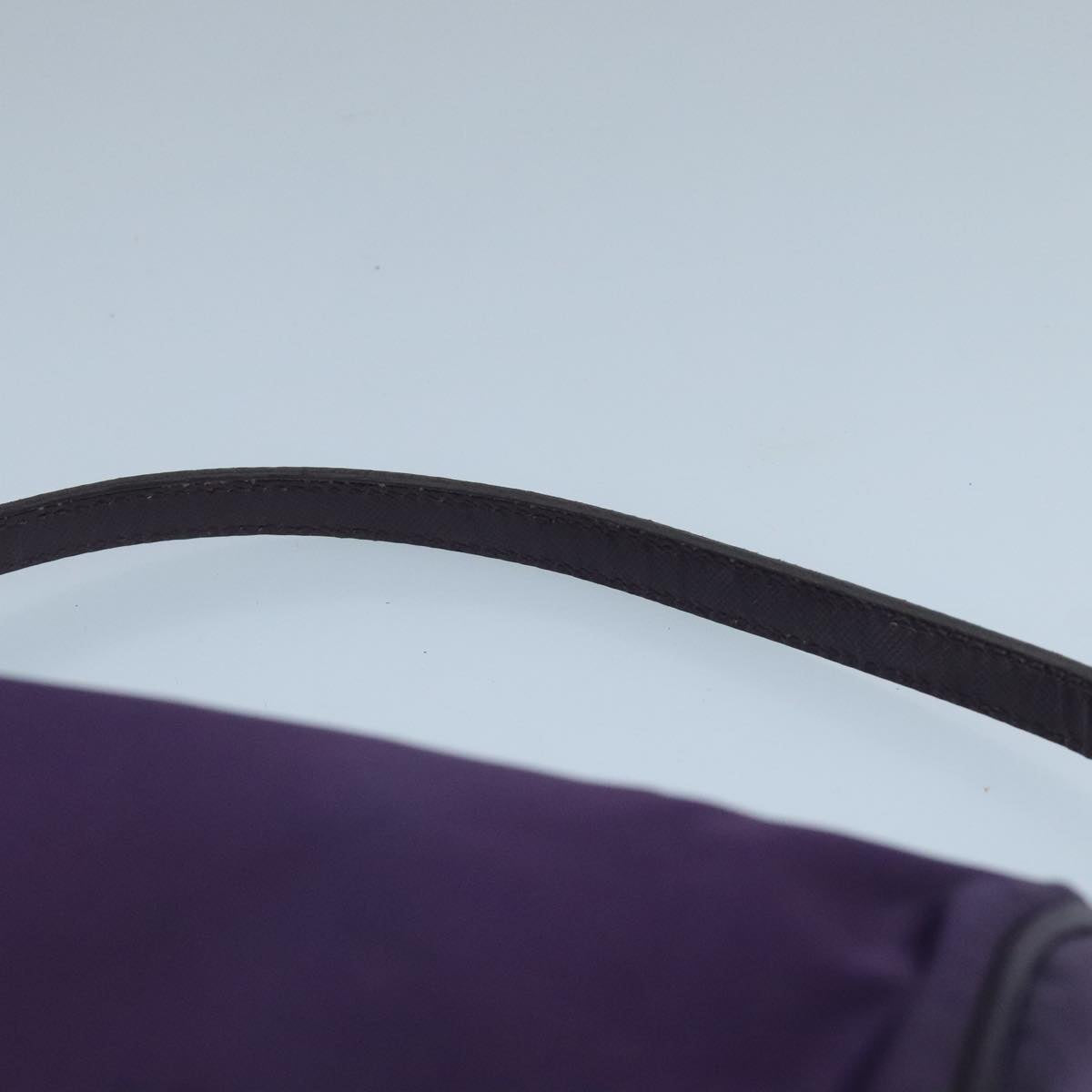 PRADA Accessory Pouch Nylon Purple Silver Auth bs20664