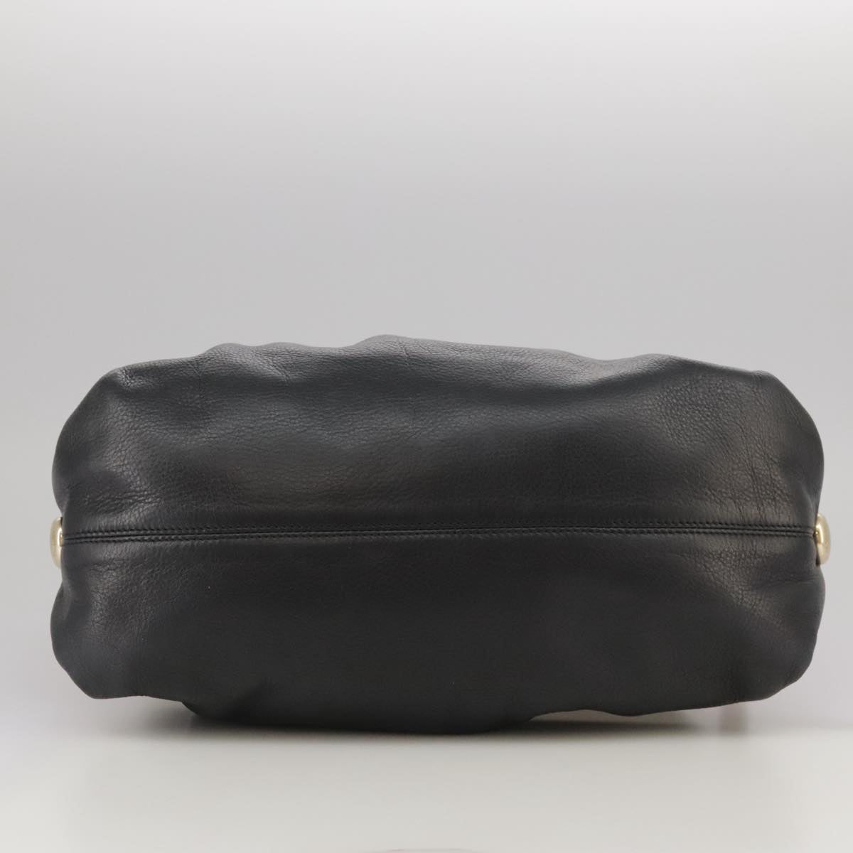 BALLY Hand Bag Leather Black Auth bs20707