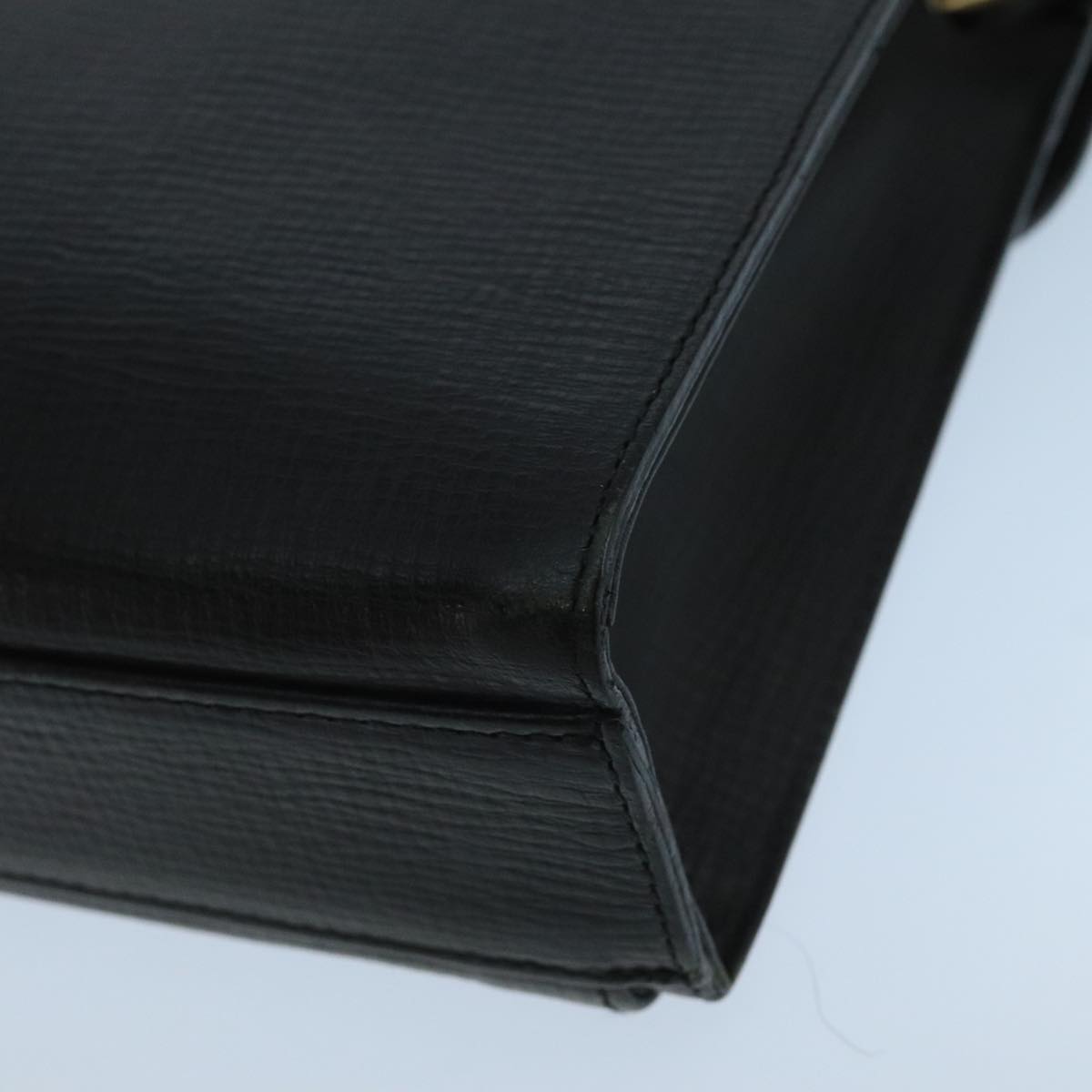BURBERRY Clutch Bag Leather Black Gold Auth bs20738