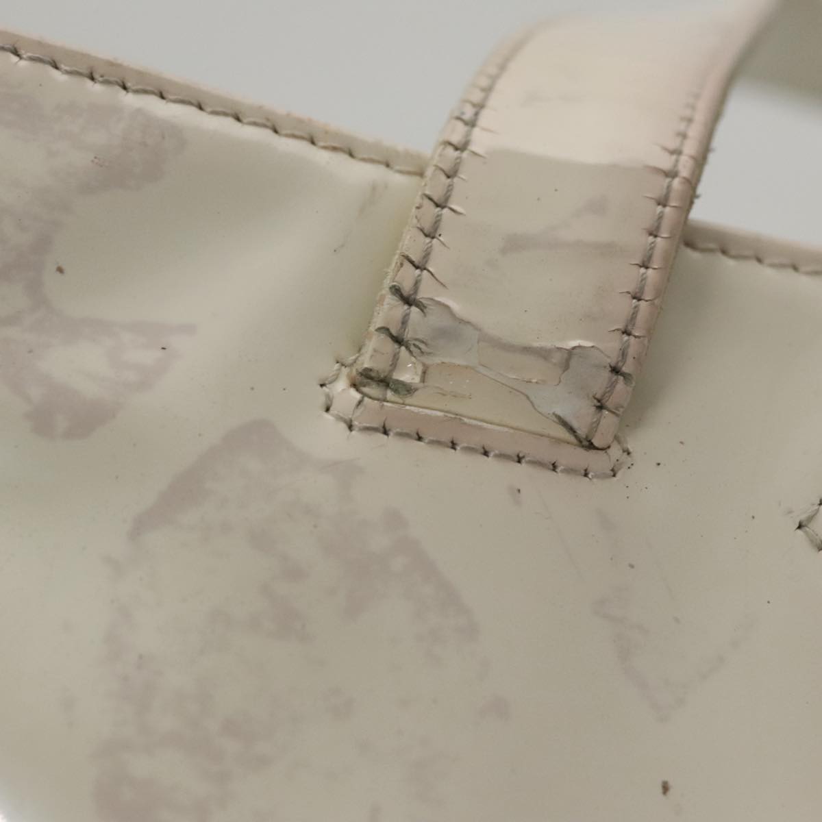 CHANEL Triple Coco Tote Bag Enamel White CC Auth bs20805