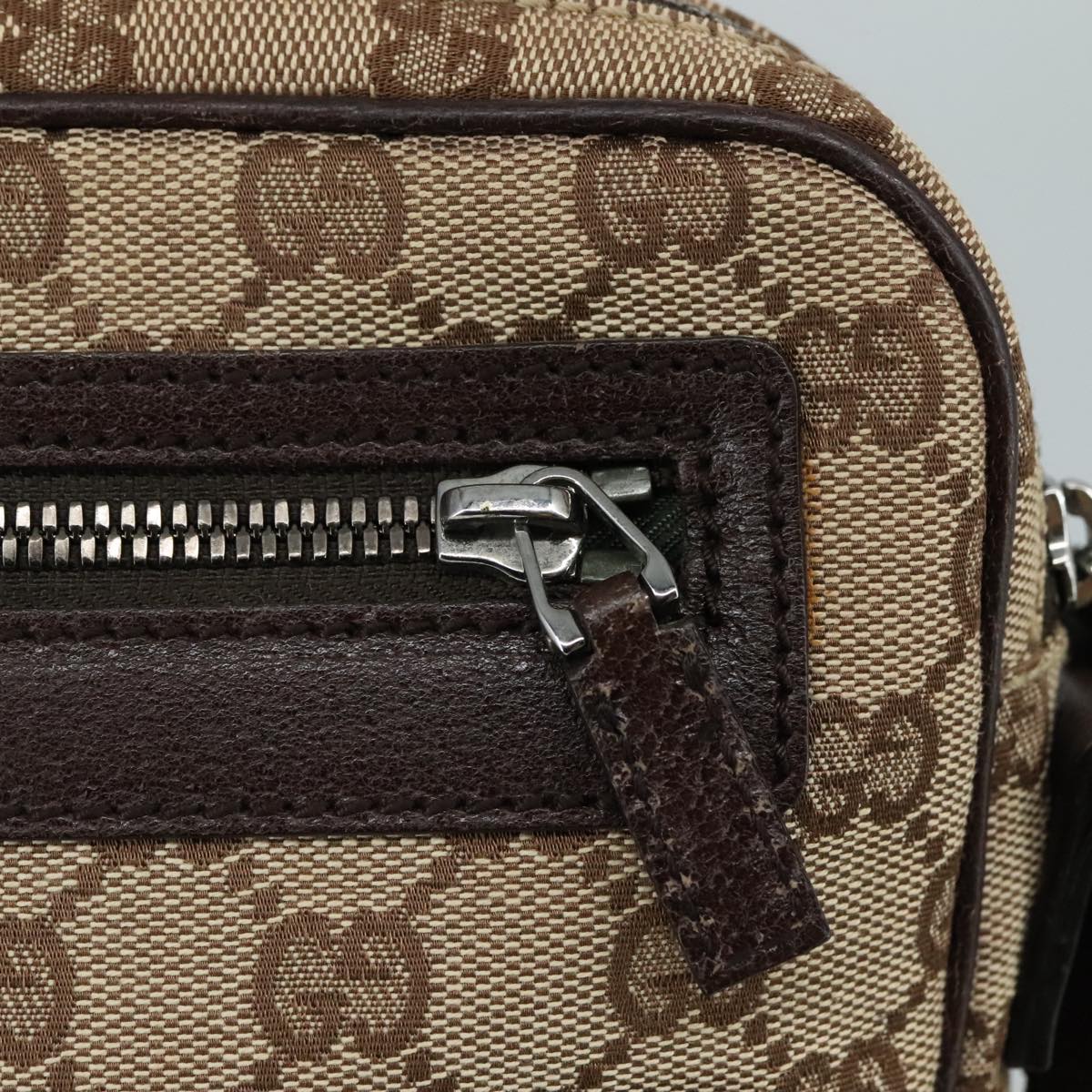 GUCCI GG Canvas Shoulder Bag Beige Gold 92551 Auth bs20822