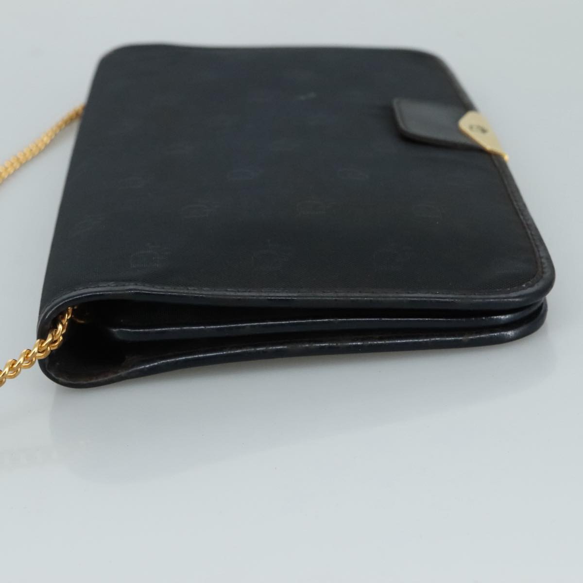 Christian Dior Chain Shoulder Bag Nylon Navy Auth bs20836