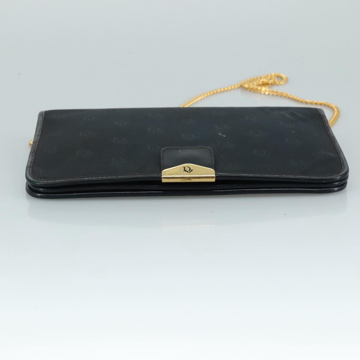 Christian Dior Chain Shoulder Bag Nylon Navy Auth bs20836