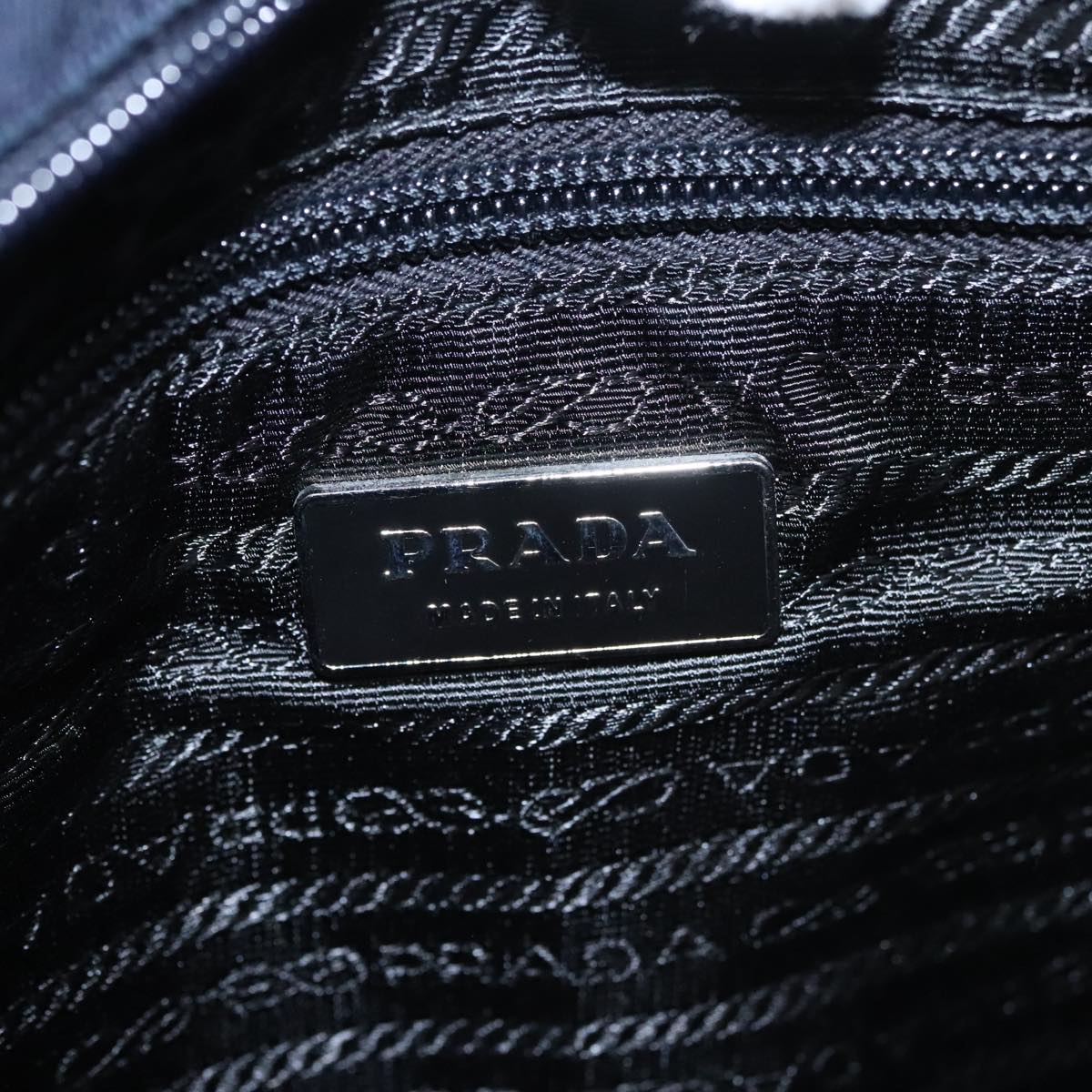 PRADA Hand Bag Wool Leather Purple Silver Auth bs20846A