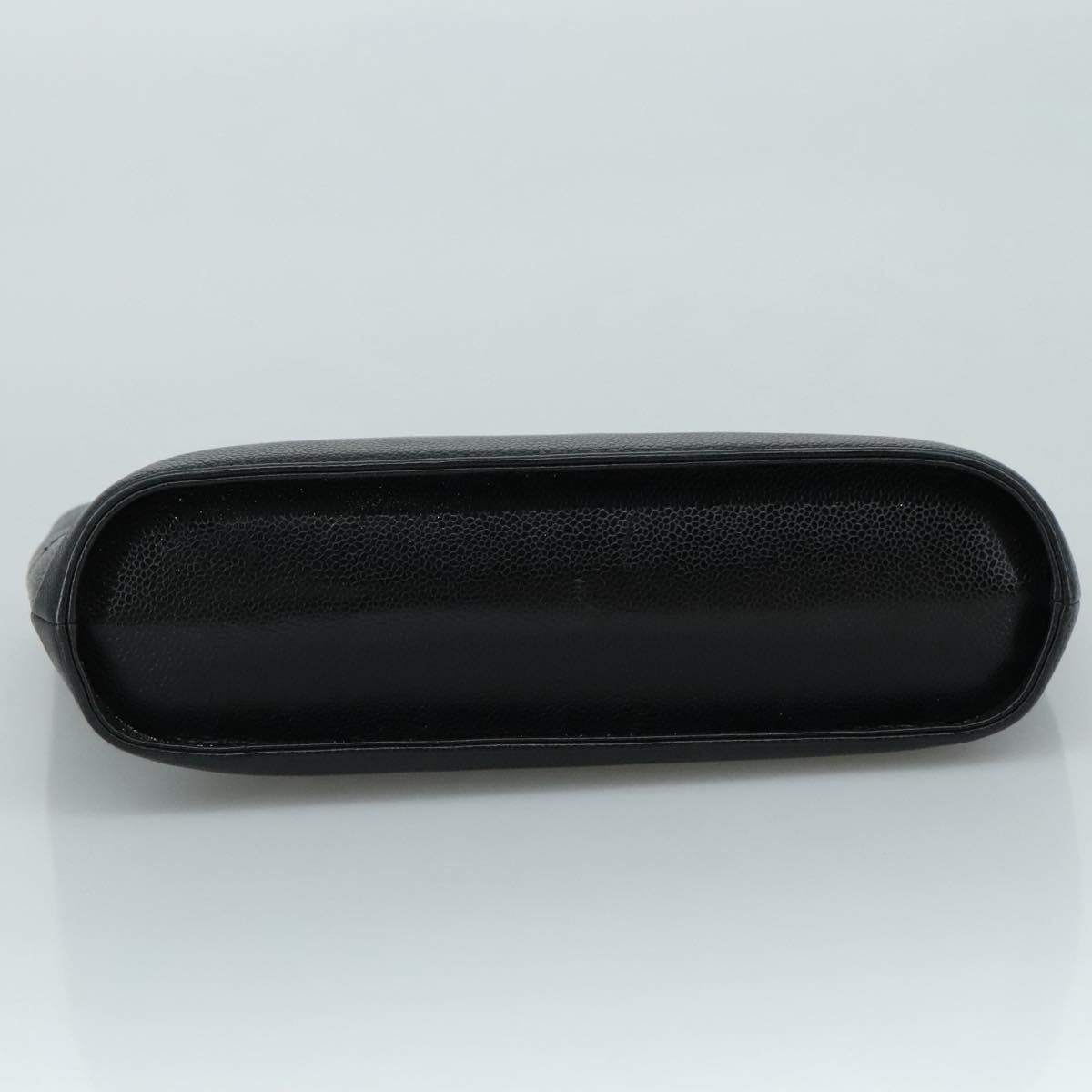 CHANEL Hand Bag Caviar Skin Black CC Auth bs20918