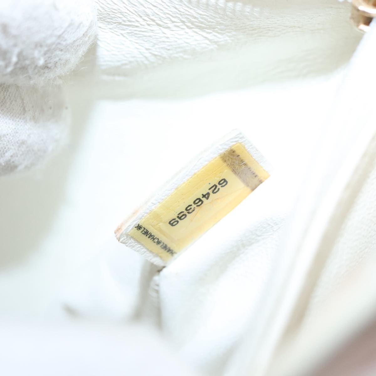 CHANEL Tote Bag Enamel Beige Gold CC Auth bs20922