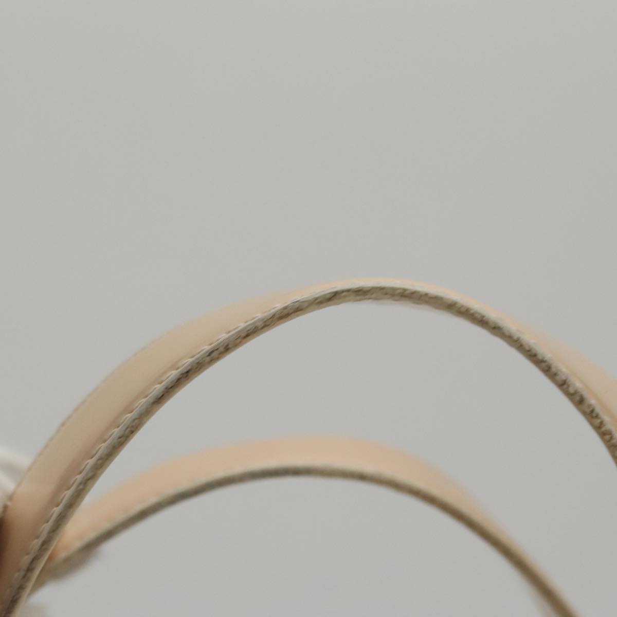 CHANEL Tote Bag Enamel Beige Gold CC Auth bs20922