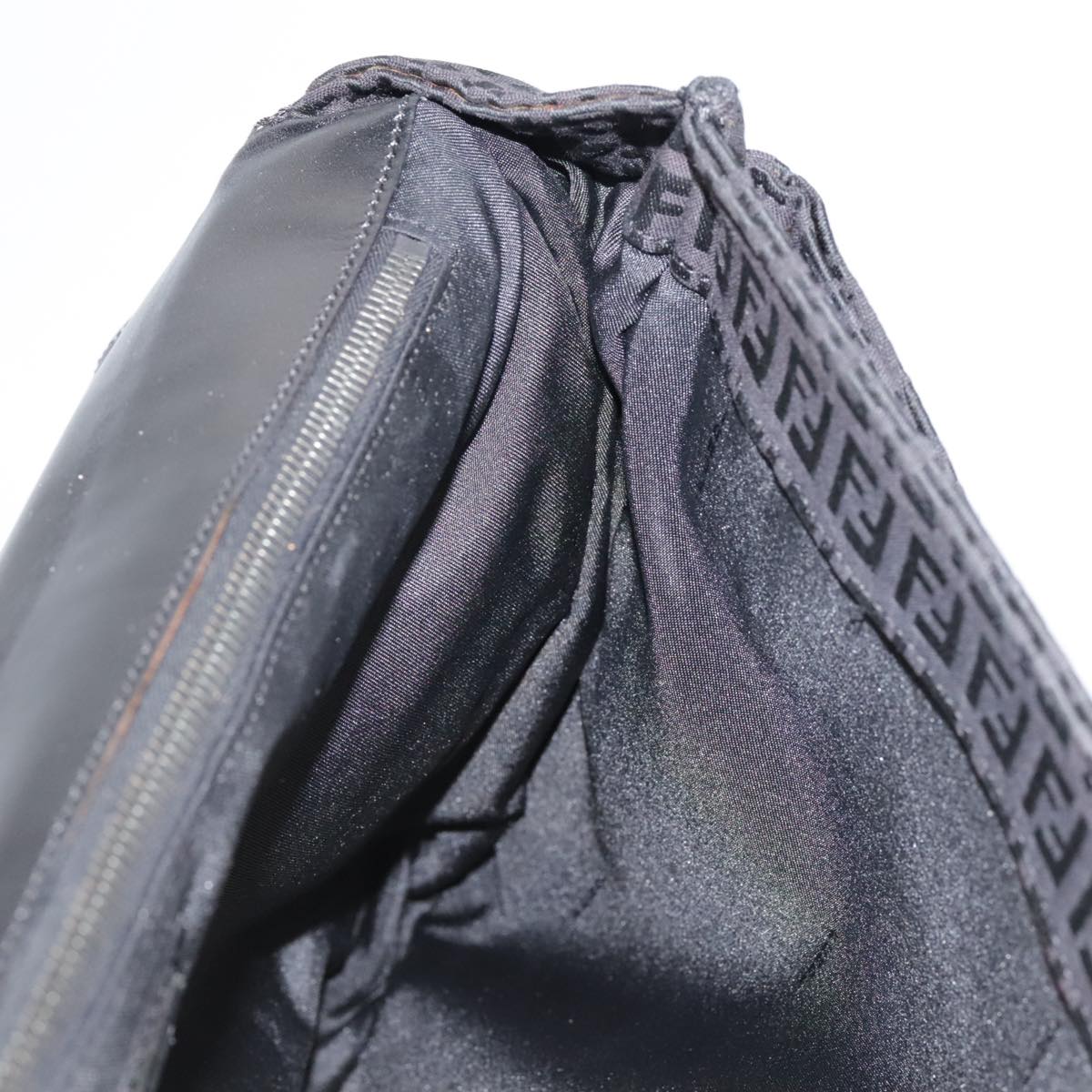 FENDI Zucchino Canvas Business Bag Black Auth bs20925