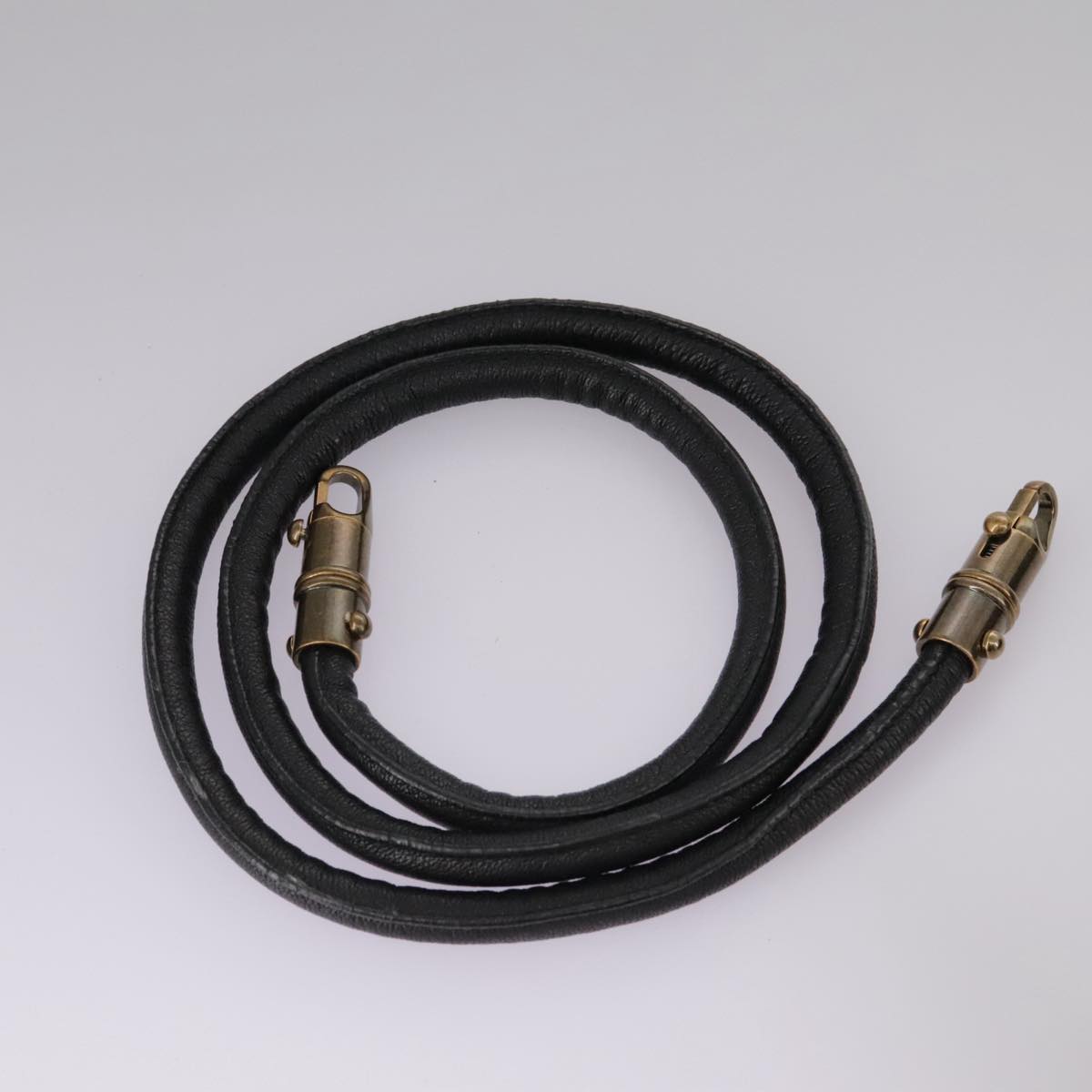 Salvatore Ferragamo Vala Hand Bag Leather 2way Black Gold Auth bs20937