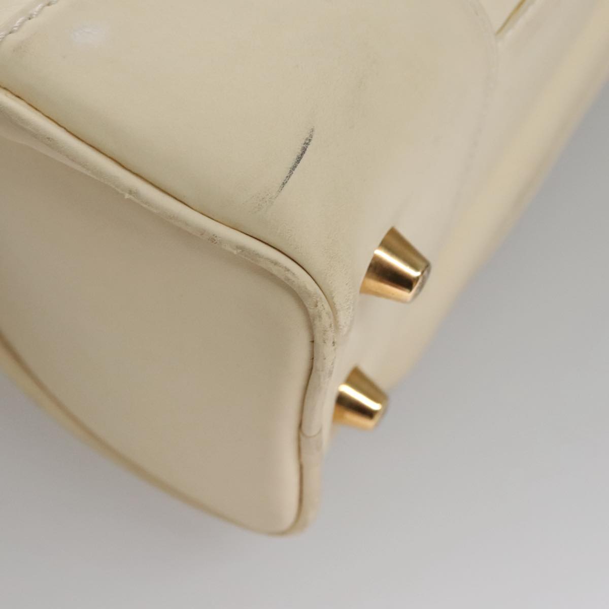 LOUIS VUITTON Varleys 24H Hand Bag Leather Cream M95360 LV Auth bs20954