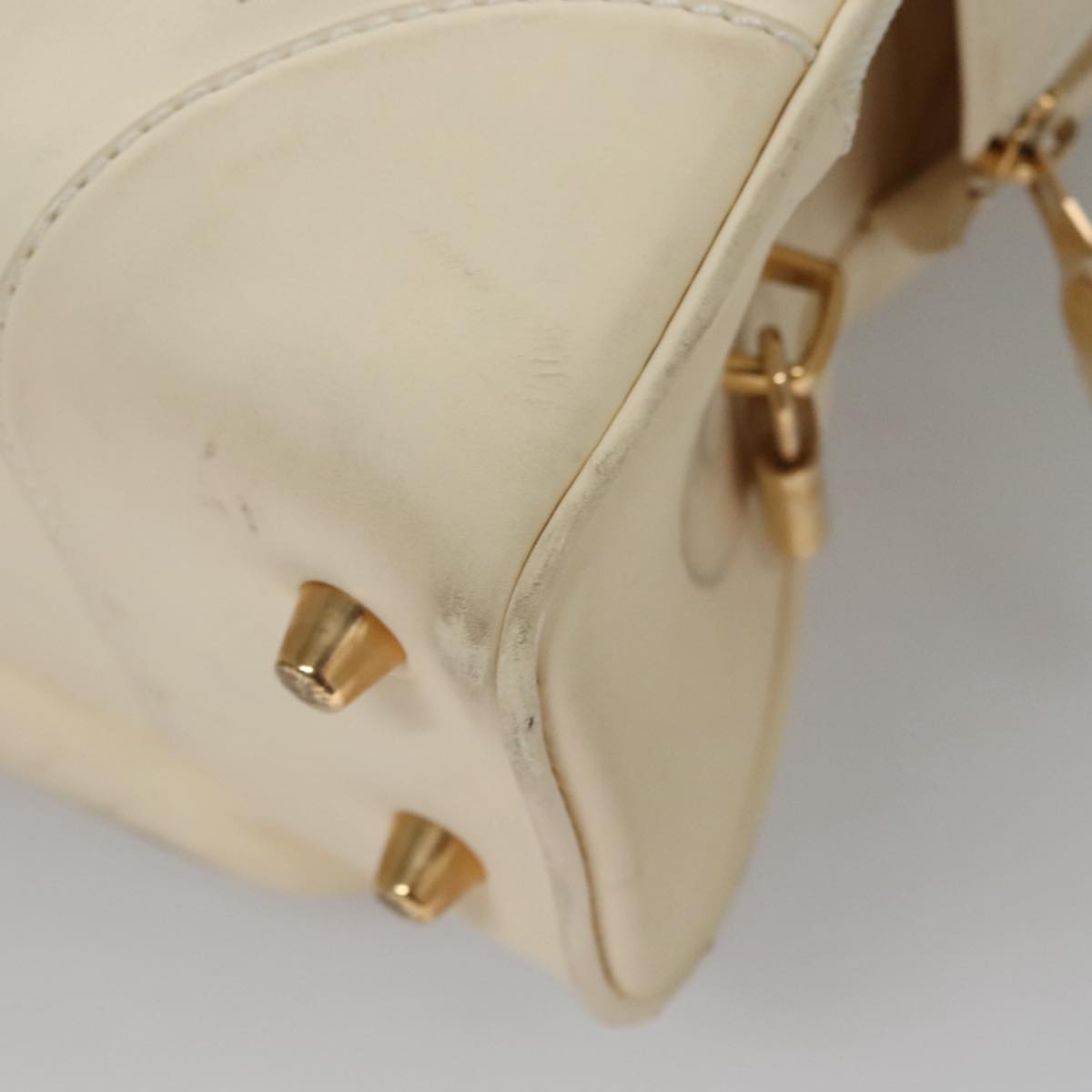 LOUIS VUITTON Varleys 24H Hand Bag Leather Cream M95360 LV Auth bs20954