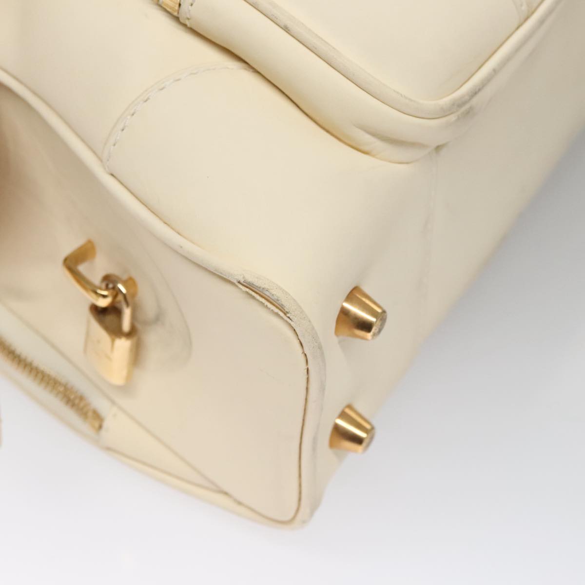 LOUIS VUITTON Varleys 24H Hand Bag Leather Cream M95360 LV Auth bs20954