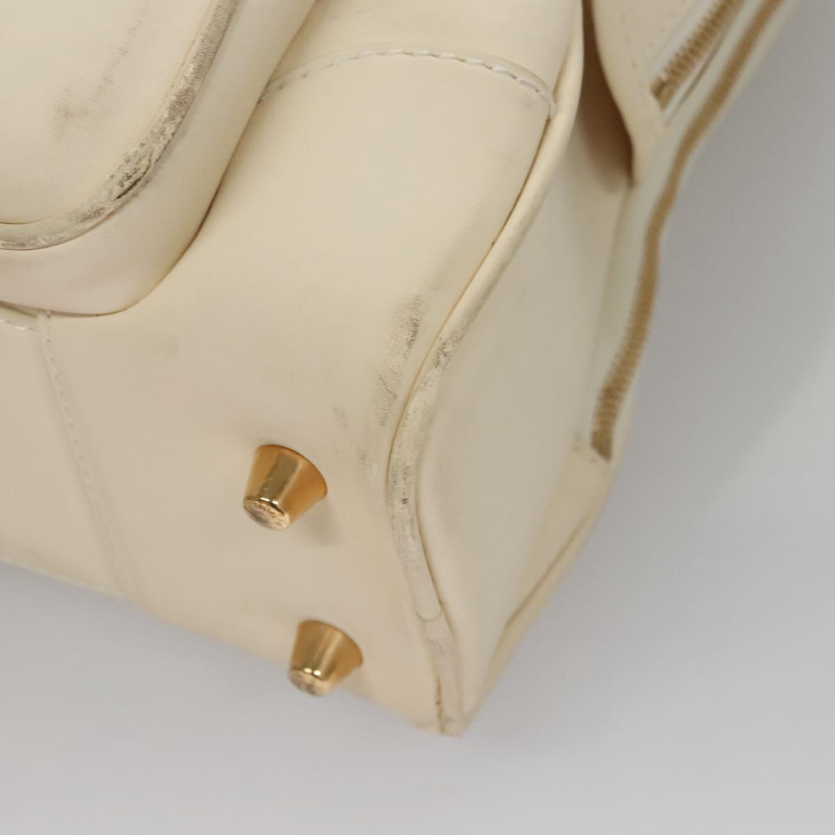 LOUIS VUITTON Varleys 24H Hand Bag Leather Cream M95360 LV Auth bs20954