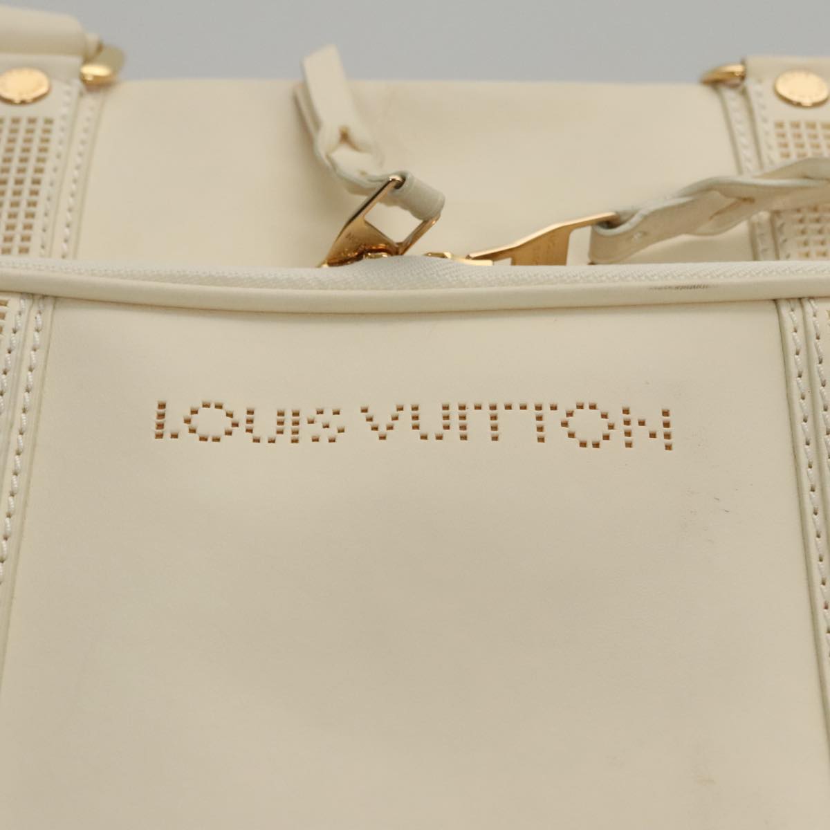 LOUIS VUITTON Varleys 24H Hand Bag Leather Cream M95360 LV Auth bs20954