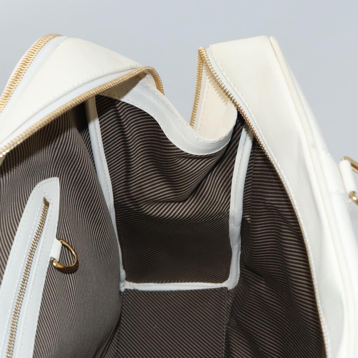 LOUIS VUITTON Varleys 24H Hand Bag Leather Cream M95360 LV Auth bs20954