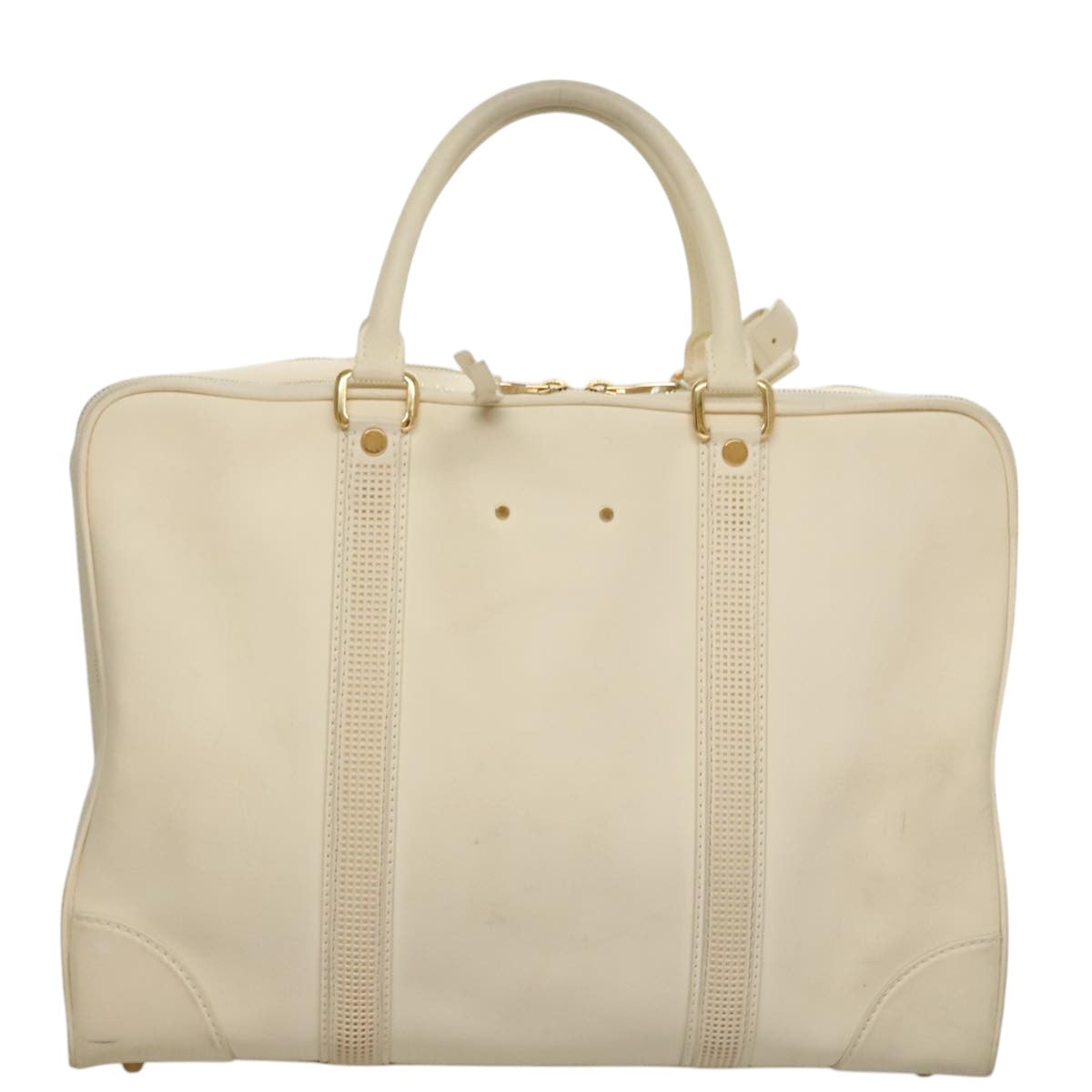 LOUIS VUITTON Varleys 24H Hand Bag Leather Cream M95360 LV Auth bs20954
