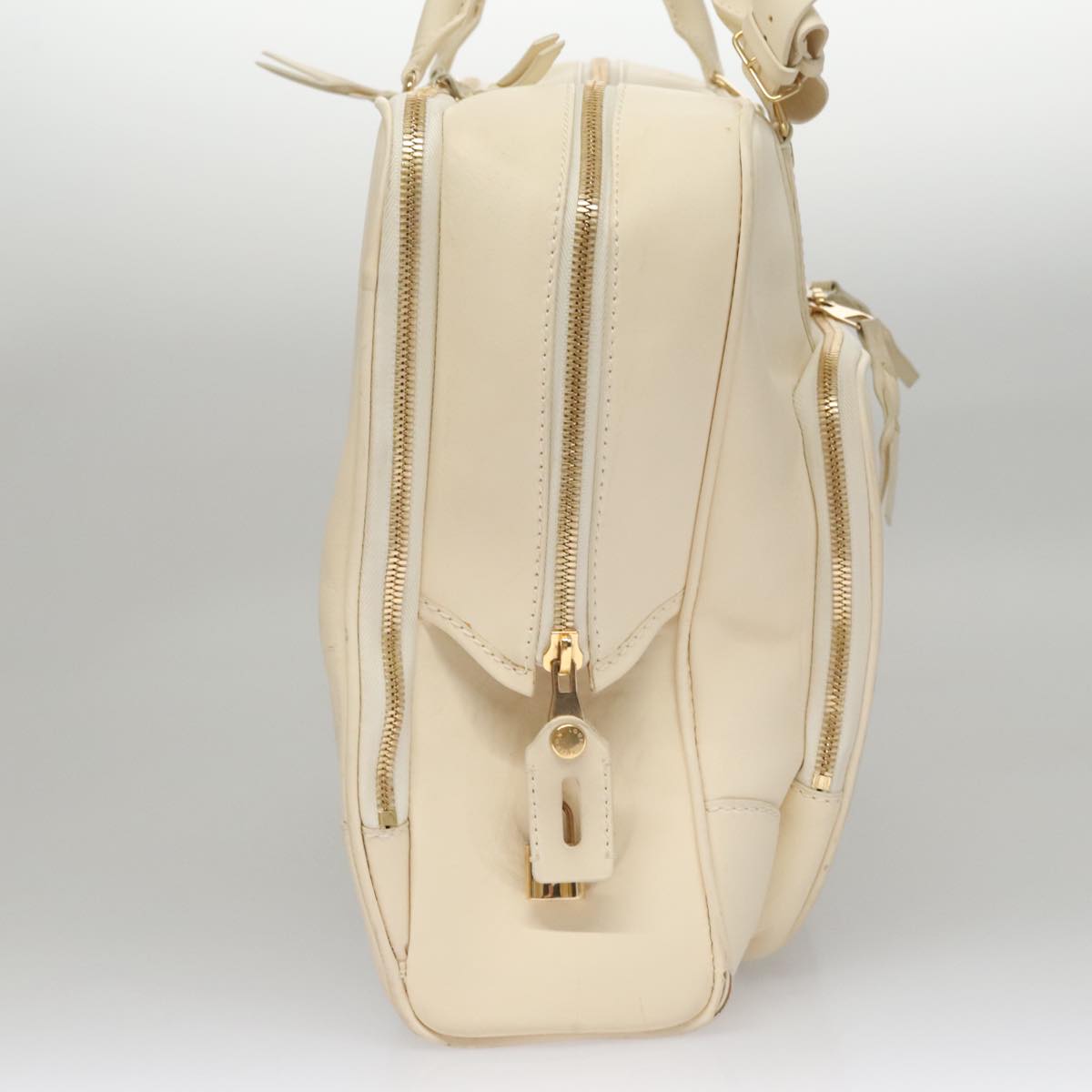 LOUIS VUITTON Varleys 24H Hand Bag Leather Cream M95360 LV Auth bs20954
