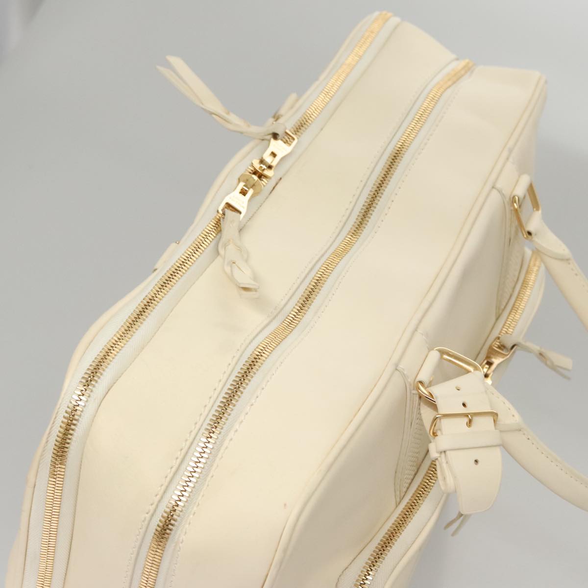 LOUIS VUITTON Varleys 24H Hand Bag Leather Cream M95360 LV Auth bs20954