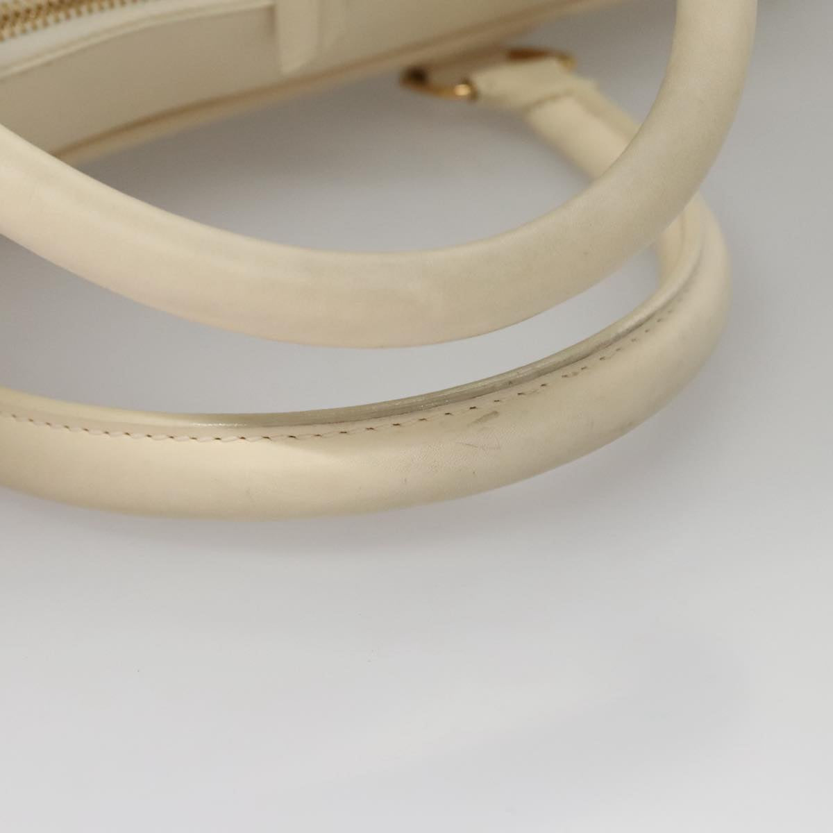 LOUIS VUITTON Varleys 24H Hand Bag Leather Cream M95360 LV Auth bs20954