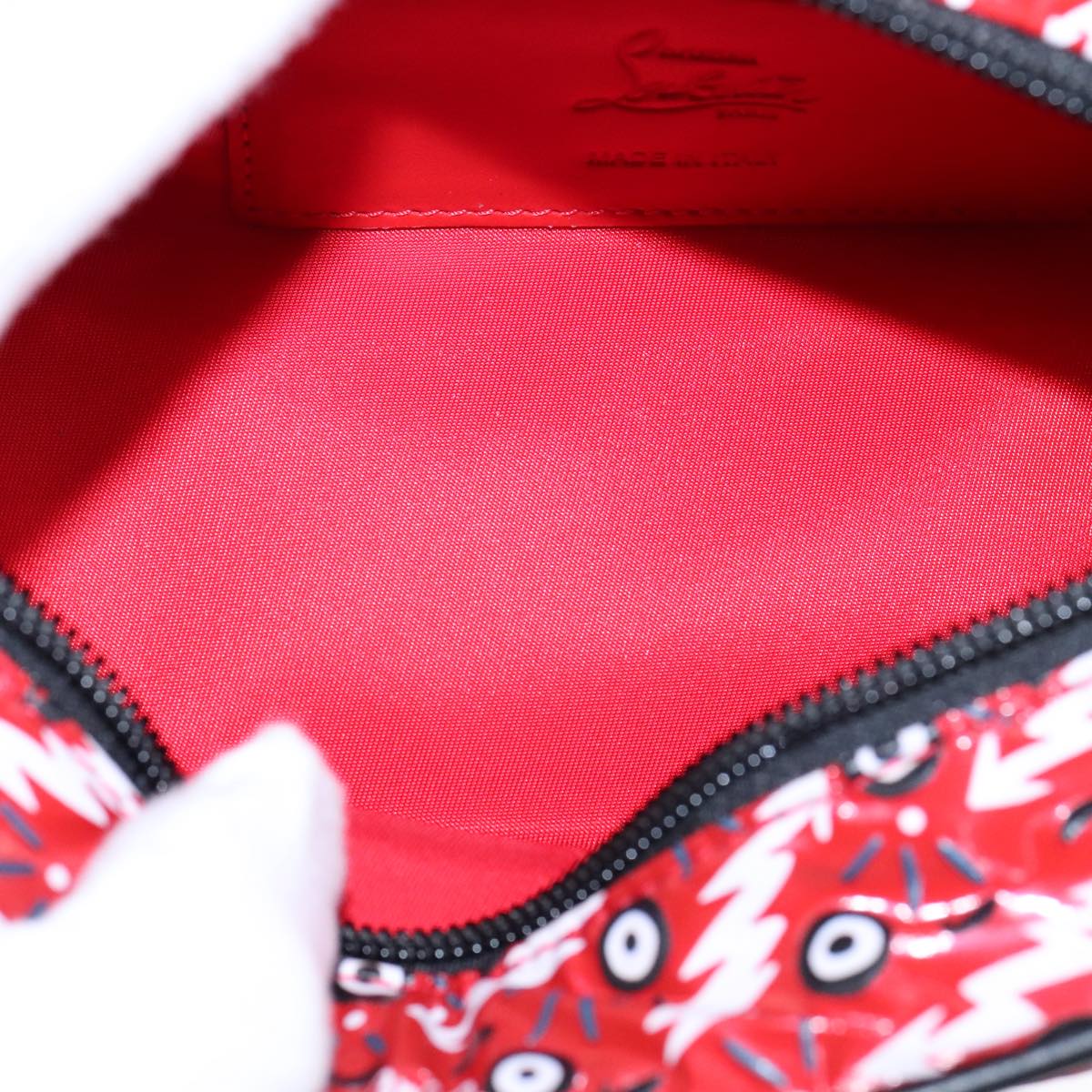 Christian Louboutin Waist bag Nylon Red Auth bs21001