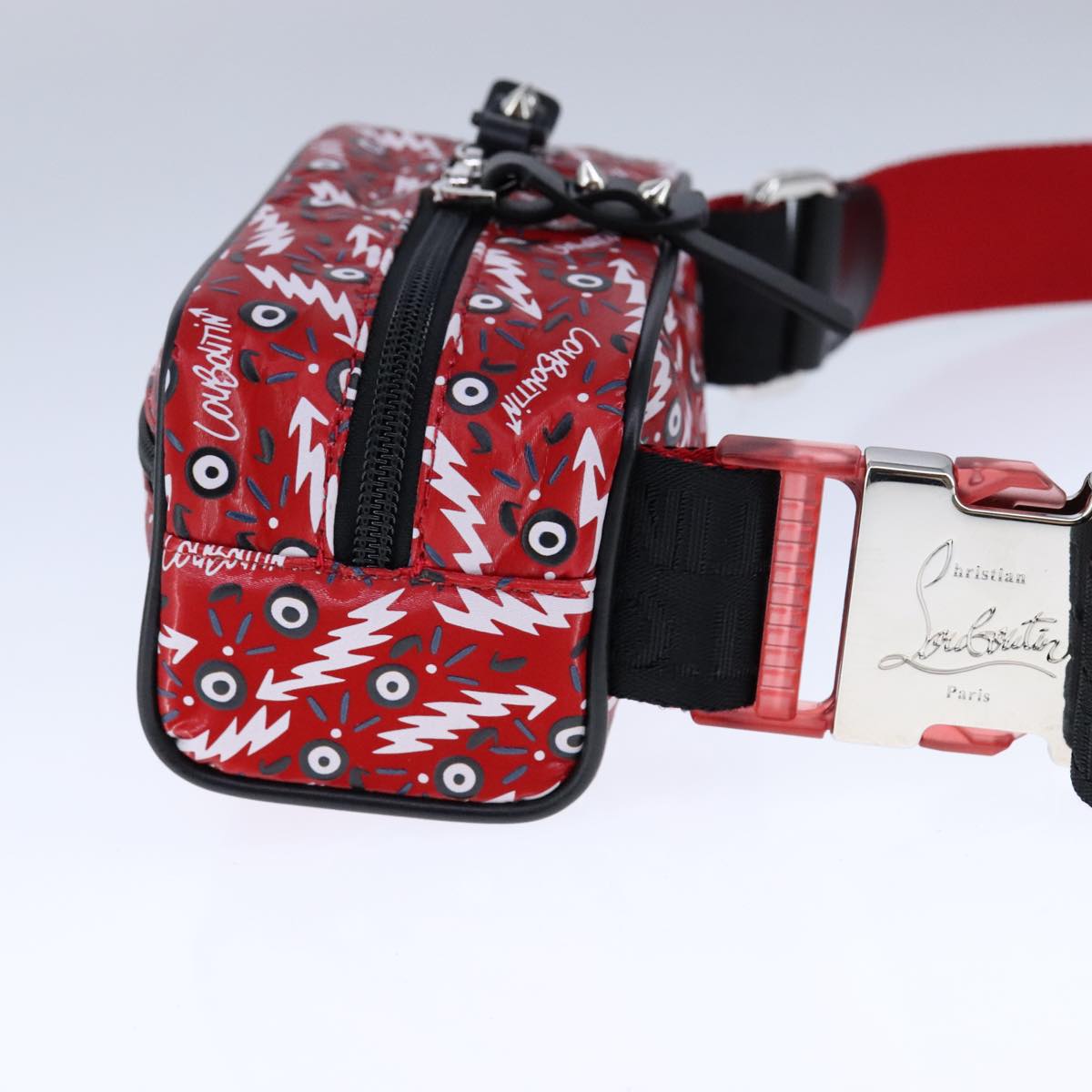 Christian Louboutin Waist bag Nylon Red Auth bs21001