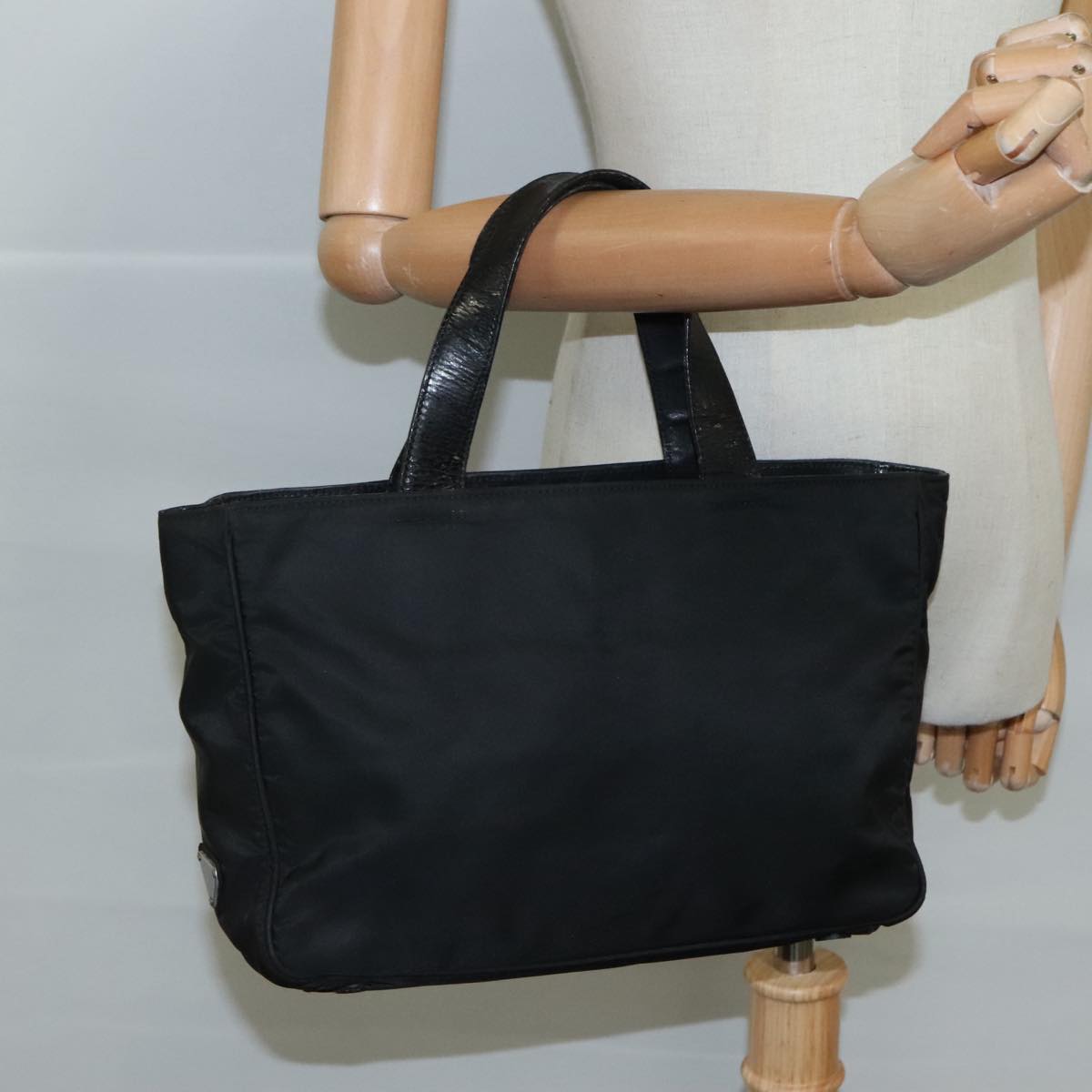 PRADA Hand Bag Nylon Black Auth bs21031