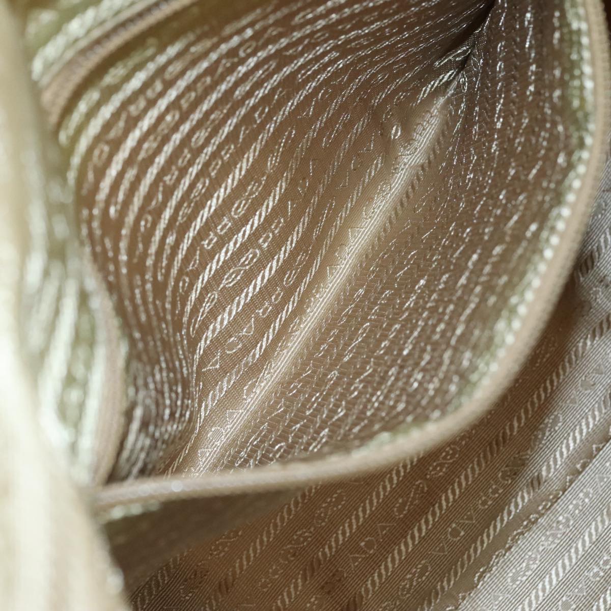 PRADA Hand Bag Nylon Beige Auth bs21036