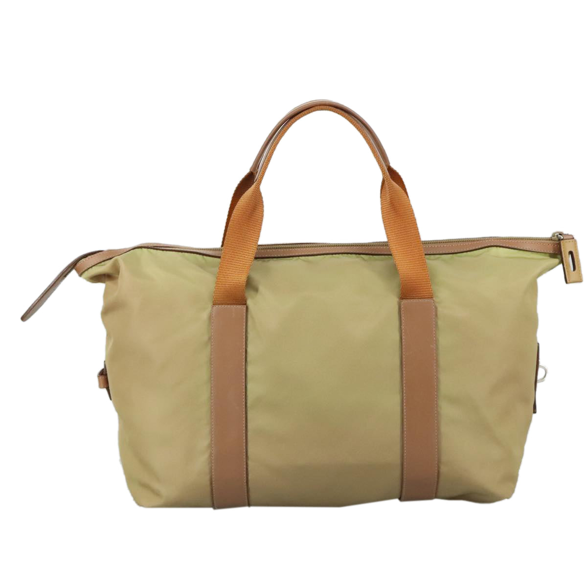 PRADA Hand Bag Nylon Beige Auth bs21036