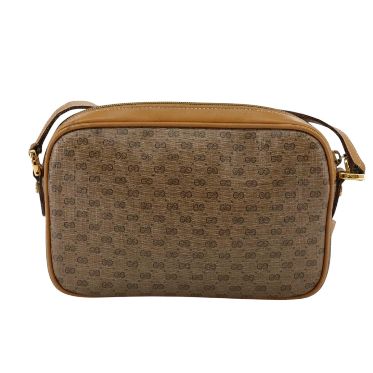 GUCCI Micro GG Supreme Shoulder Bag PVC Beige Gold 007 904 0095 Auth bs21045