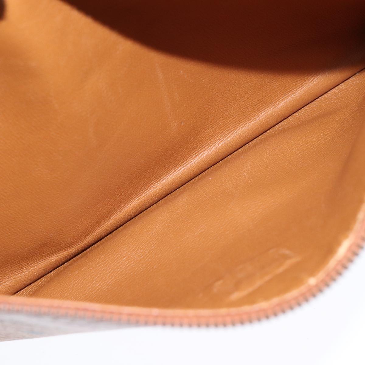 MCM Vicetos Logogram Clutch Bag PVC Leather Brown Gold Auth bs21066