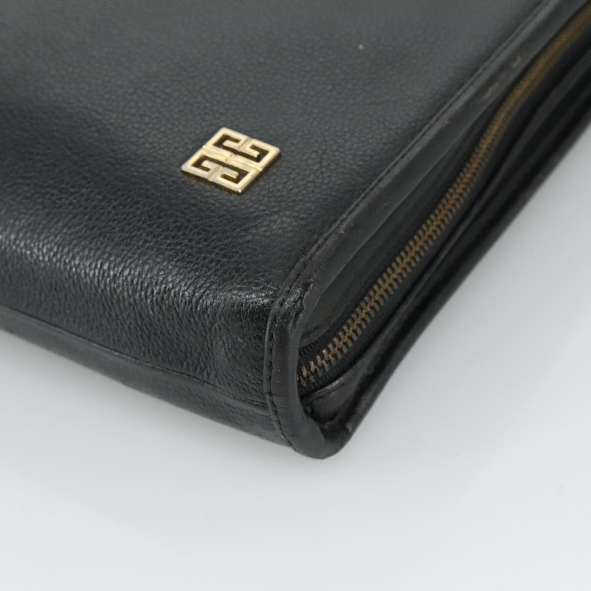 GIVENCHY Hand Bag Leather Black Auth bs21067