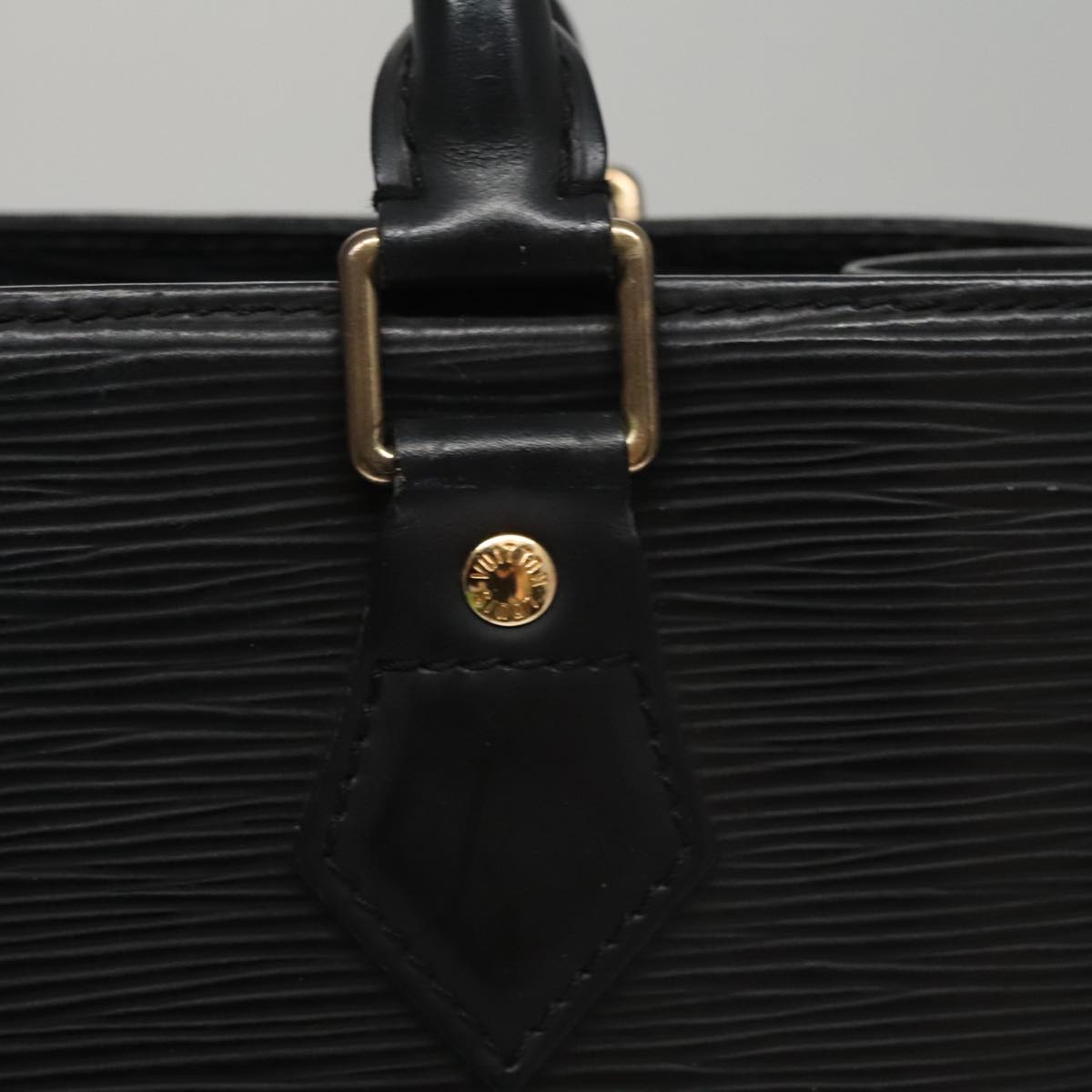 LOUIS VUITTON Epi Sac Plat PM Hand Bag Black M58658 LV Auth bs21108