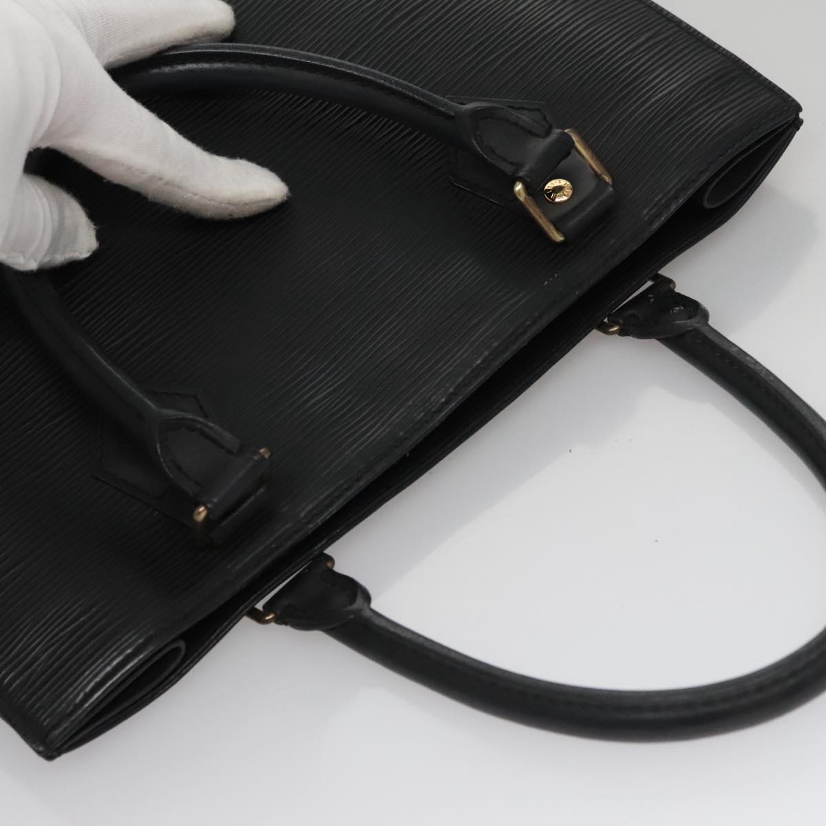 LOUIS VUITTON Epi Sac Plat PM Hand Bag Black M58658 LV Auth bs21108
